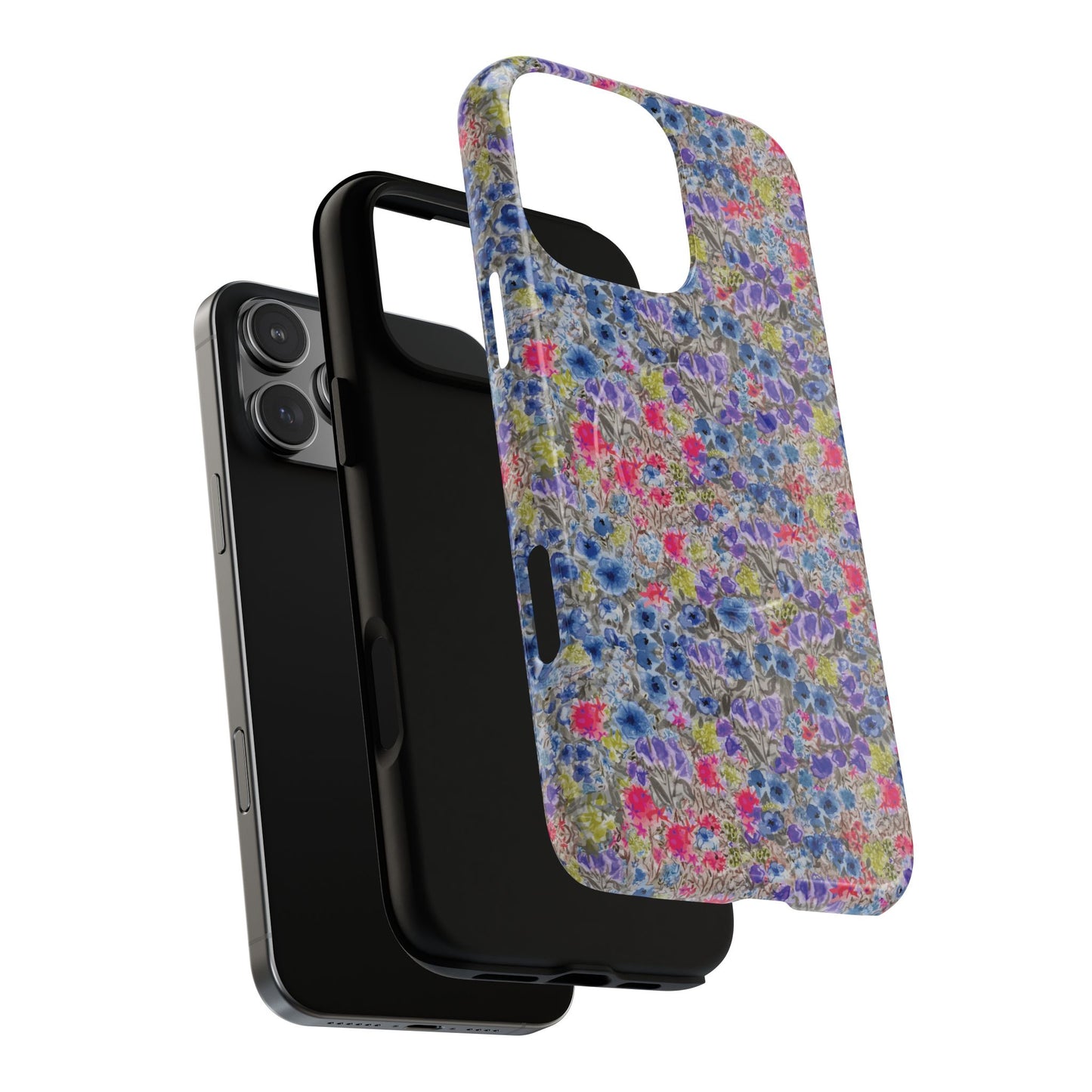 Blue Wildflower Meadow Blooms Watercolor Blue & Violet Floral Tough Magnetic Phone Cases