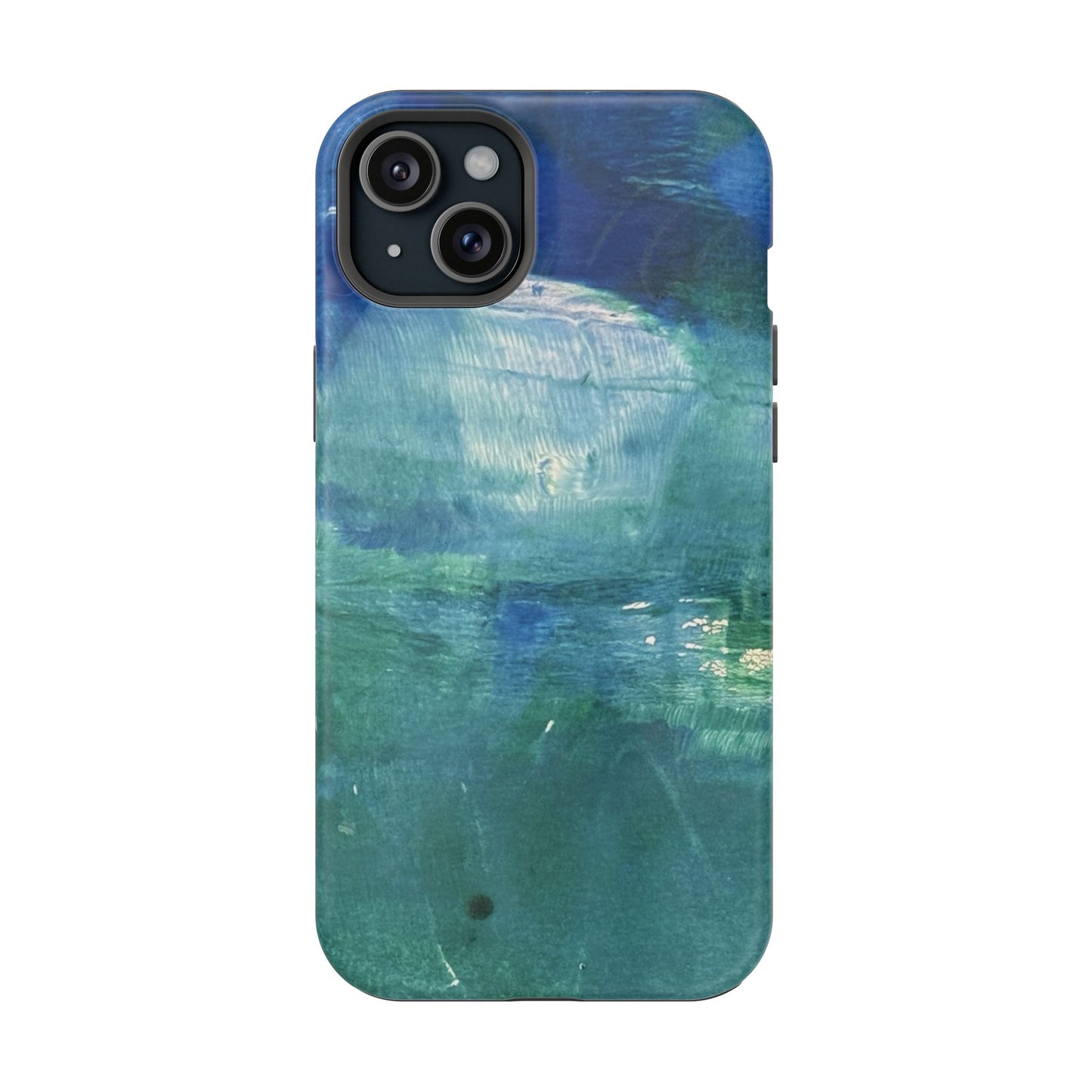 Where the Water Sleeps Magnetic Impact-Resistant Phone Case — Abstract Ocean Blue Art Blues Teal Green