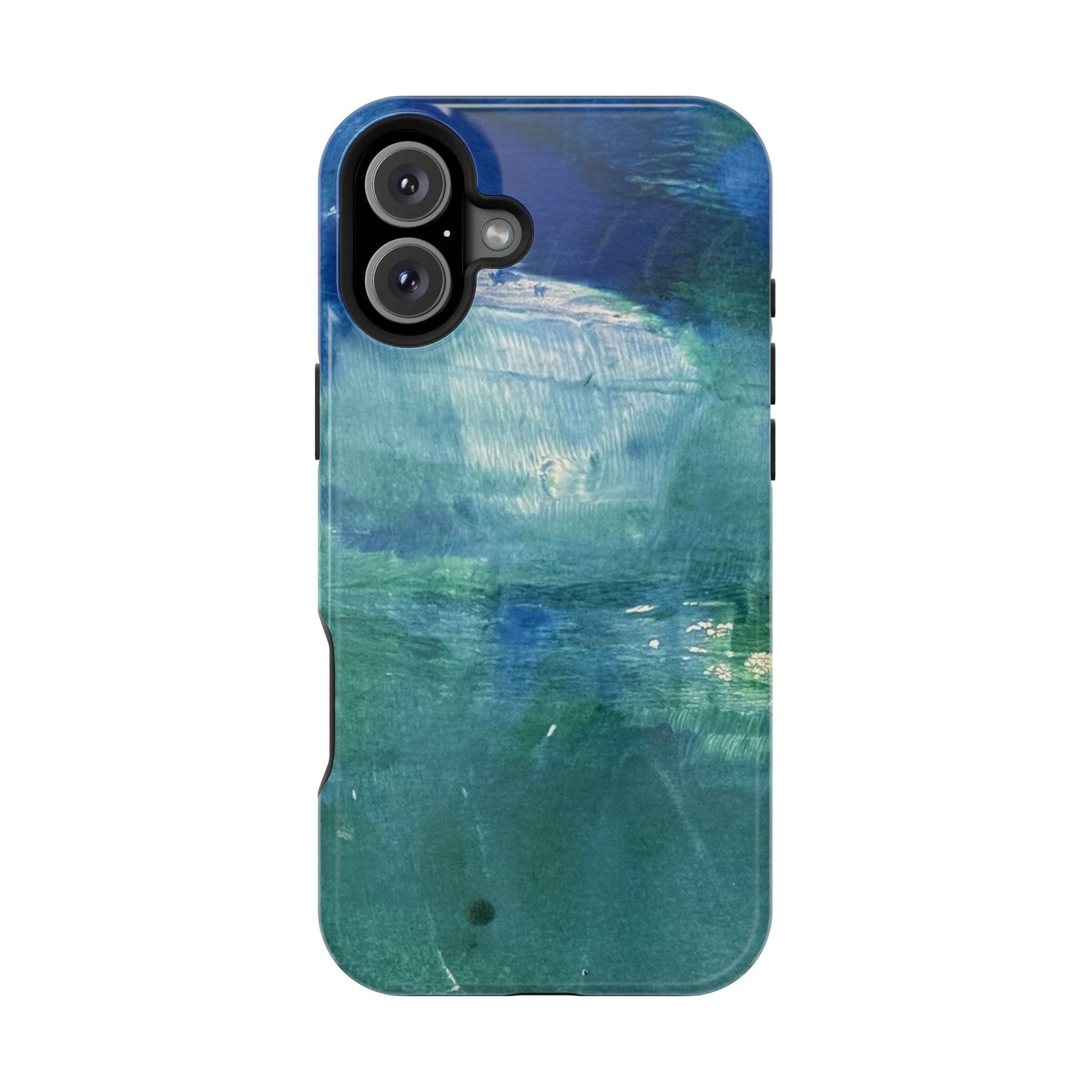 Where the Water Sleeps Magnetic Impact-Resistant Phone Case — Abstract Ocean Blue Art Blues Teal Green