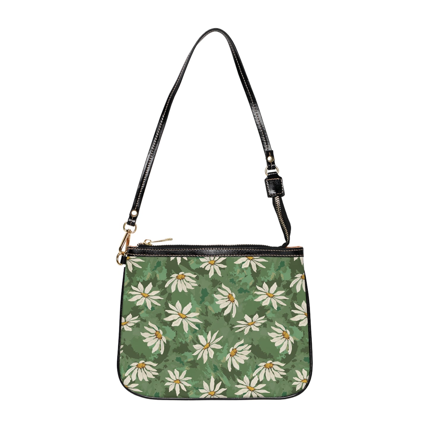 Daisy Meadow Small Shoulder Bag — Green Floral Crossbody Purse