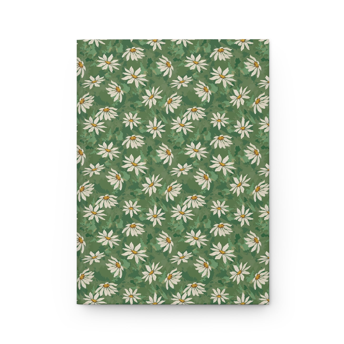 Daisy Meadow Hardcover Journal — Green Floral Notebook for Notes & Gratitude