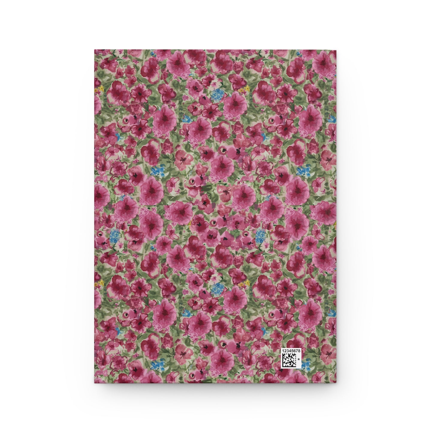 Floral patterned fabric with pink flowers on a green background