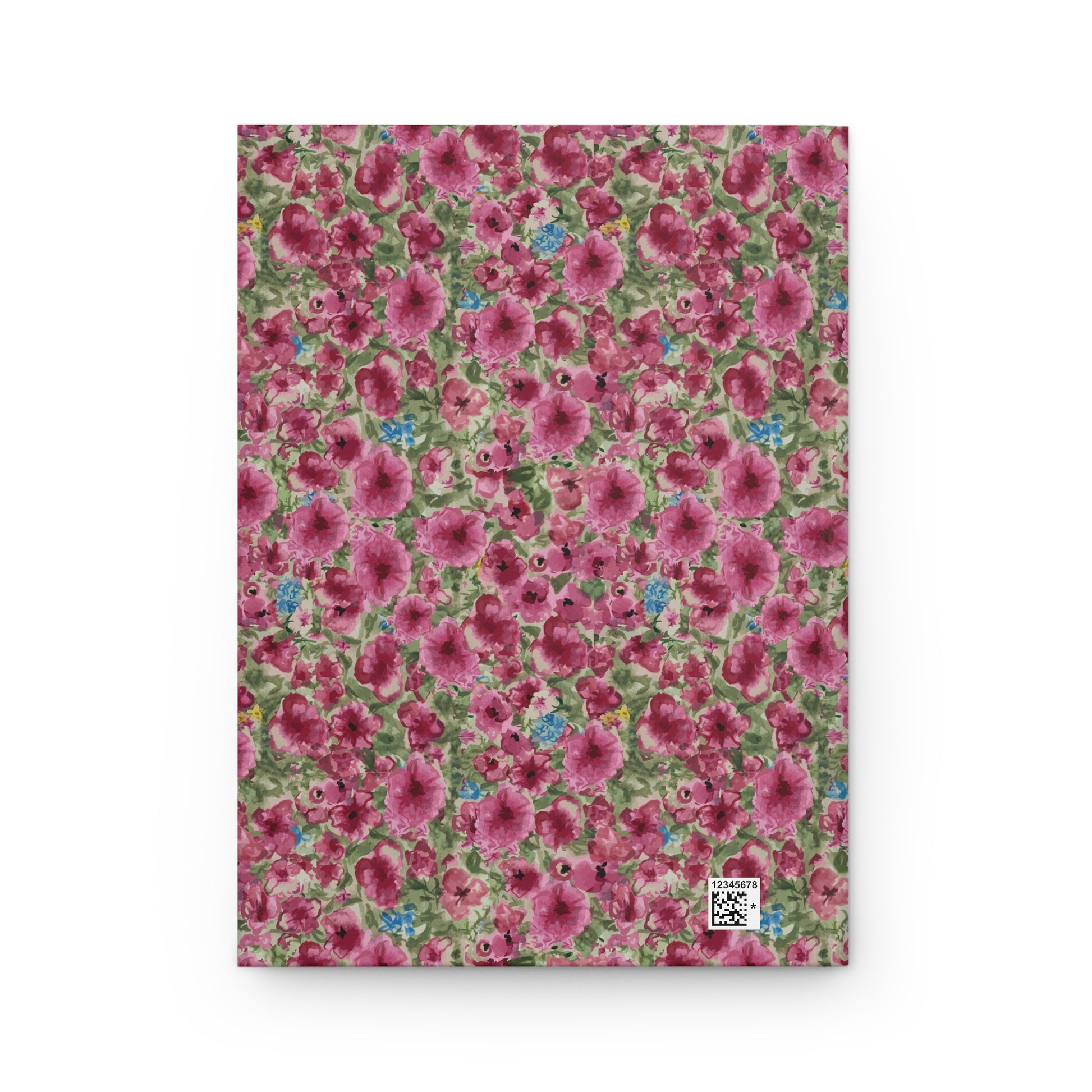 Floral patterned fabric with pink flowers on a green background