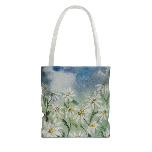 Watercolor Daisy Field Tote Bag