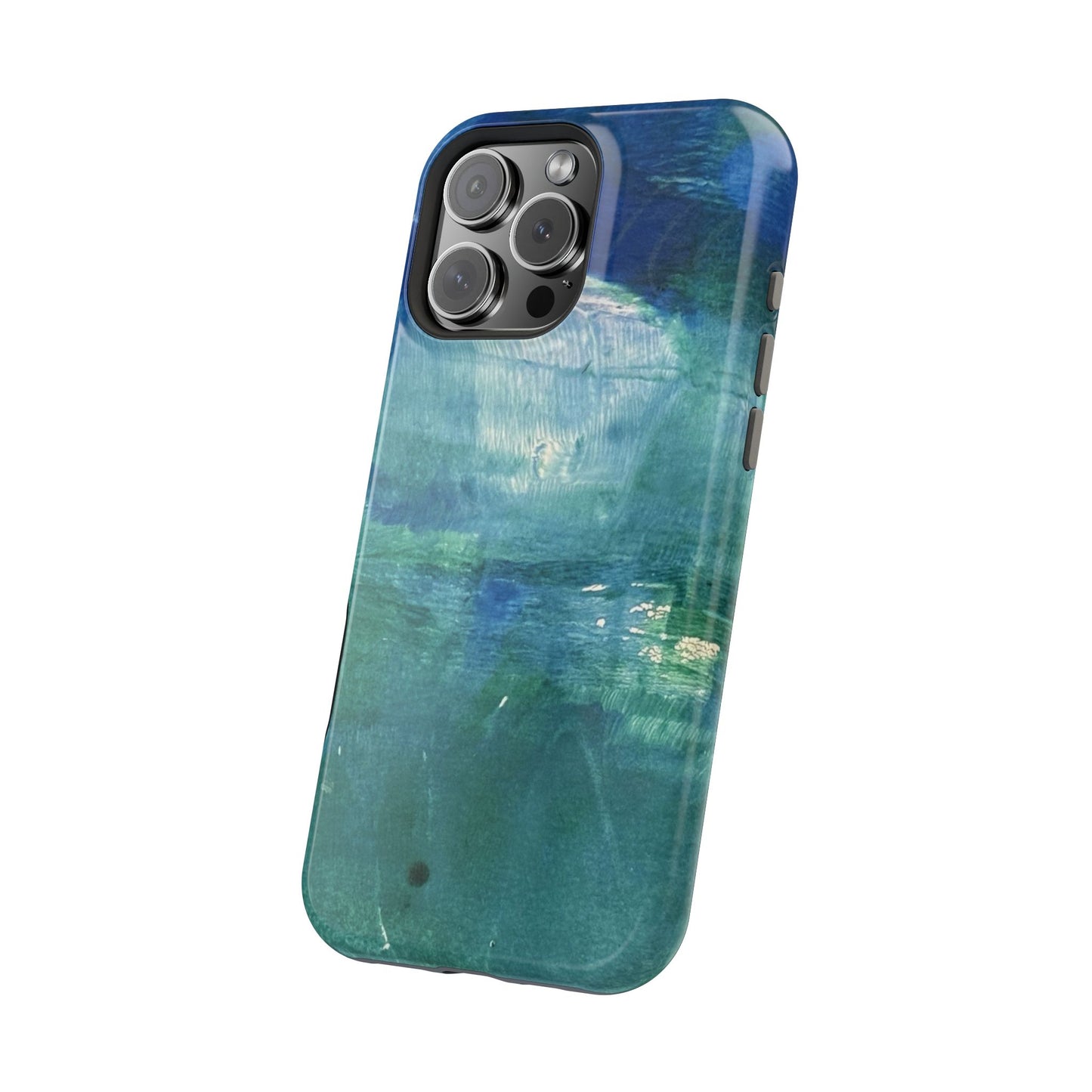 Where the Water Sleeps Magnetic Impact-Resistant Phone Case — Abstract Ocean Blue Art Blues Teal Green