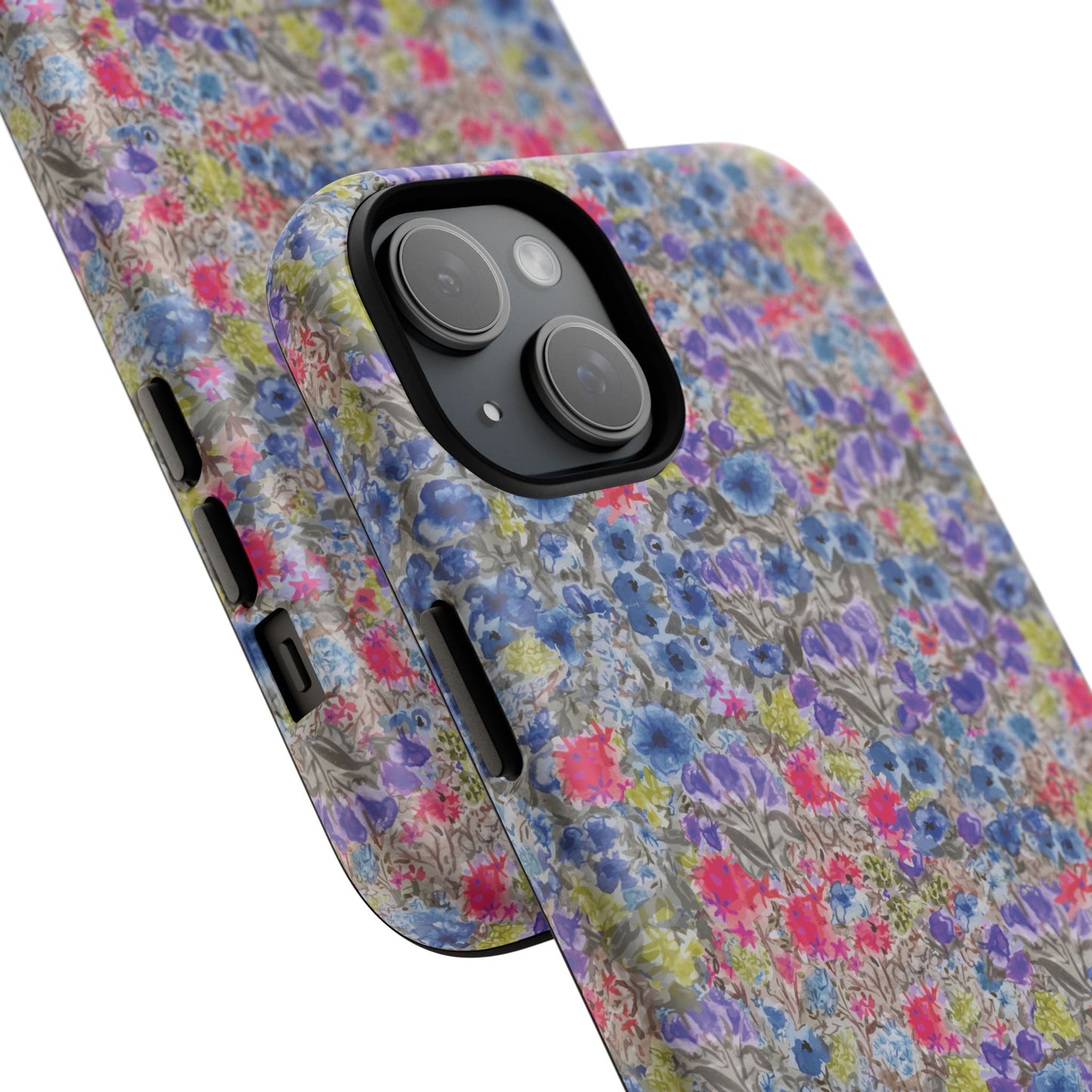 Blue Wildflower Meadow Blooms Watercolor Blue & Violet Floral Tough Magnetic Phone Cases