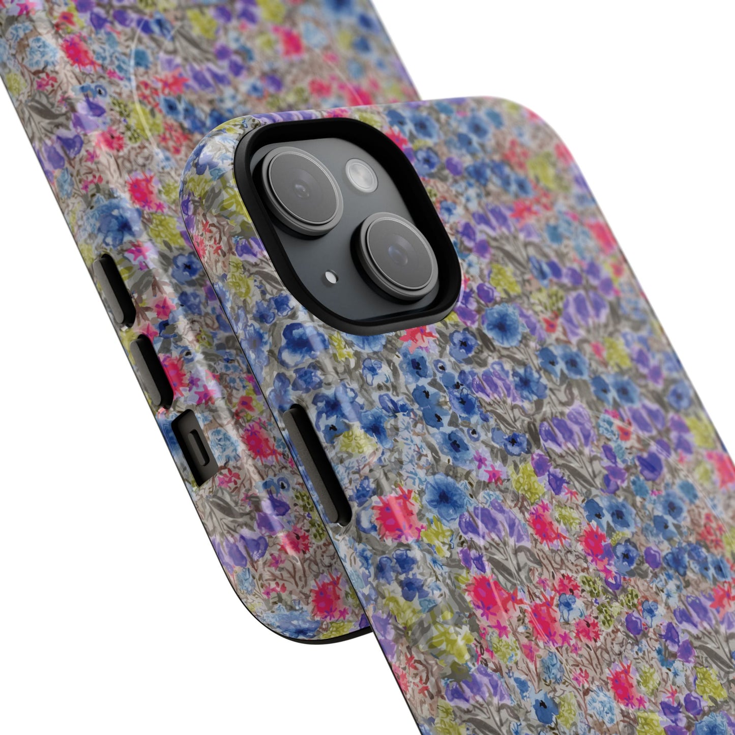 Blue Wildflower Meadow Blooms Watercolor Blue & Violet Floral Tough Magnetic Phone Cases