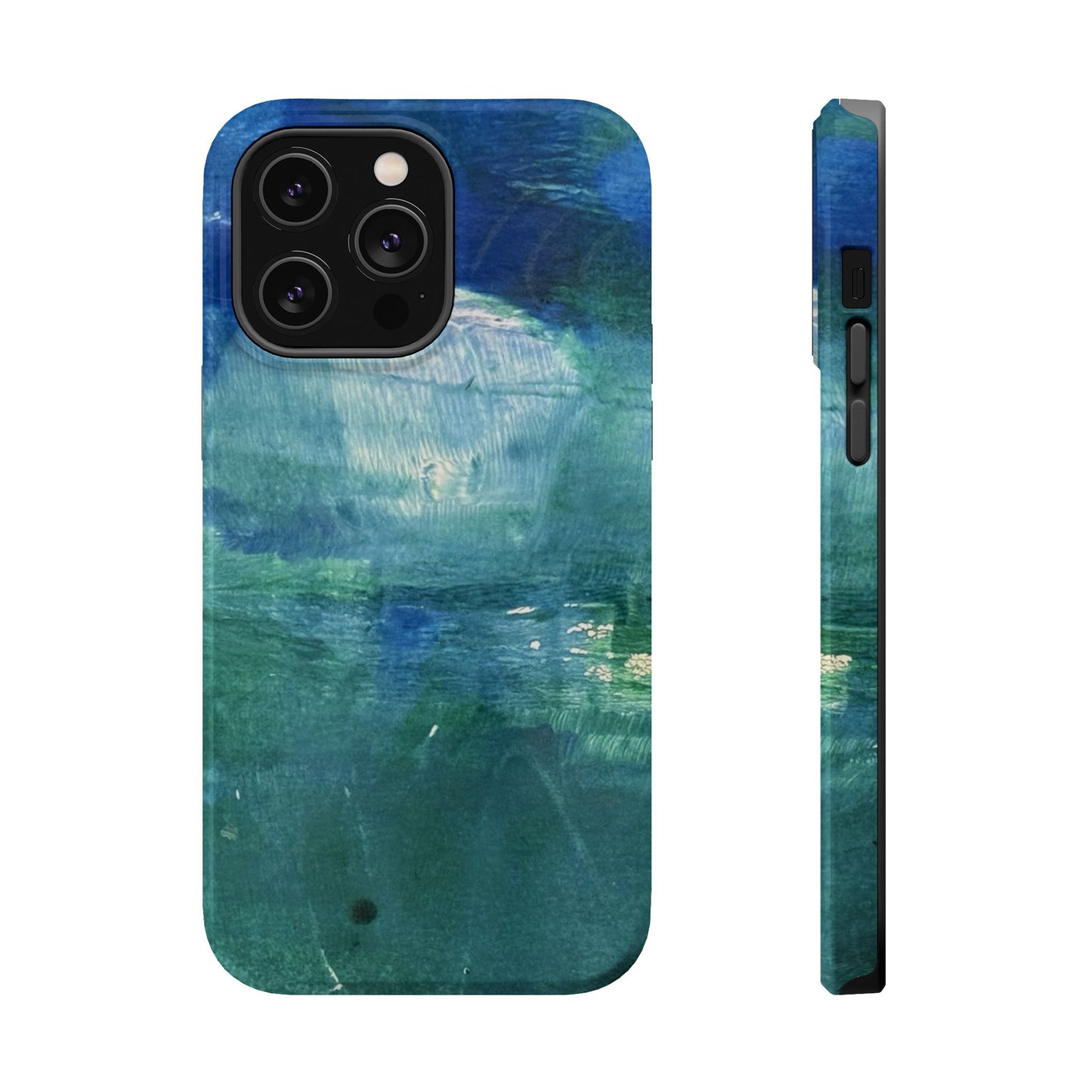 Where the Water Sleeps Magnetic Impact-Resistant Phone Case — Abstract Ocean Blue Art Blues Teal Green