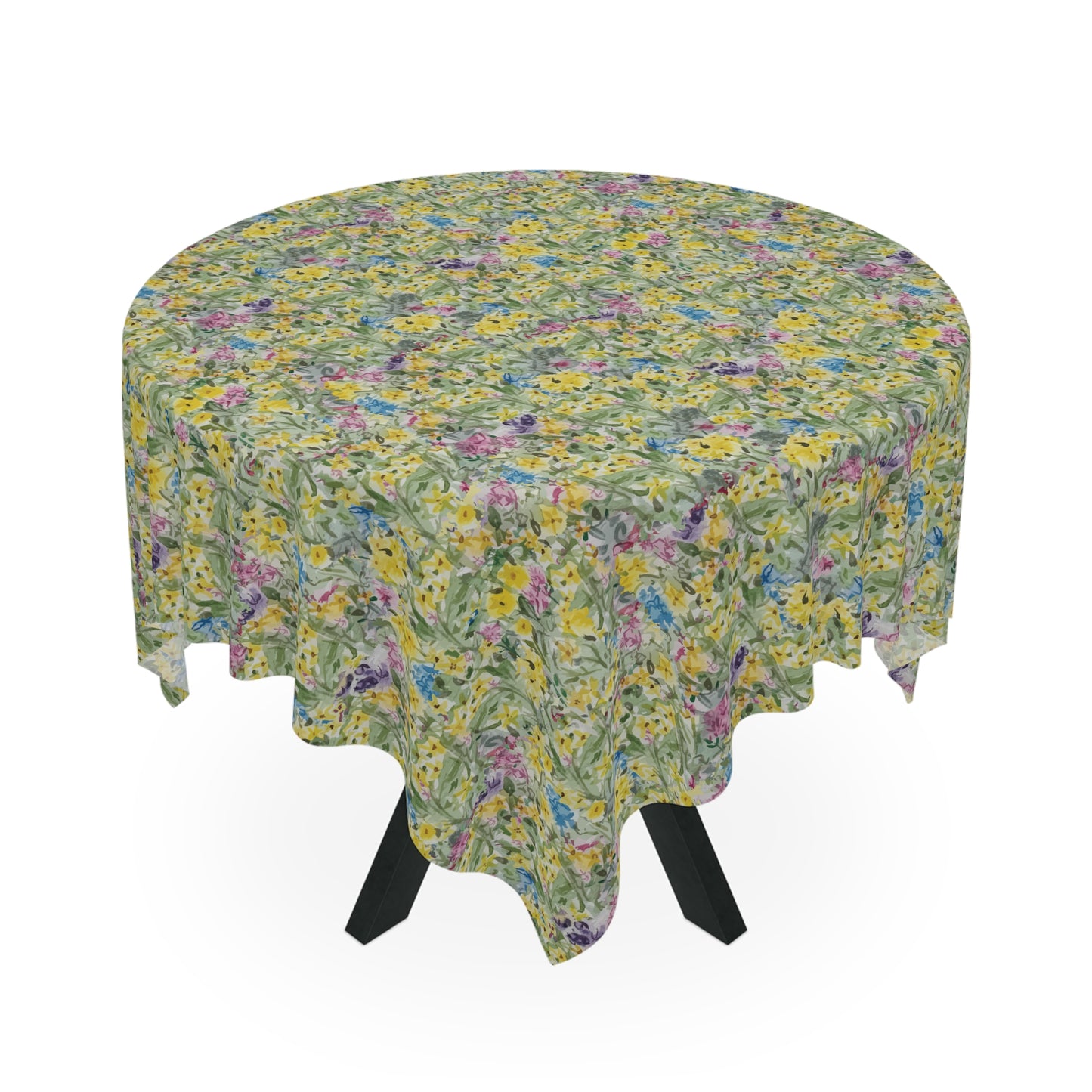Summer Wild Flower Meadow Tablecloth — Yellow Wildflower Print for Spring & Summer