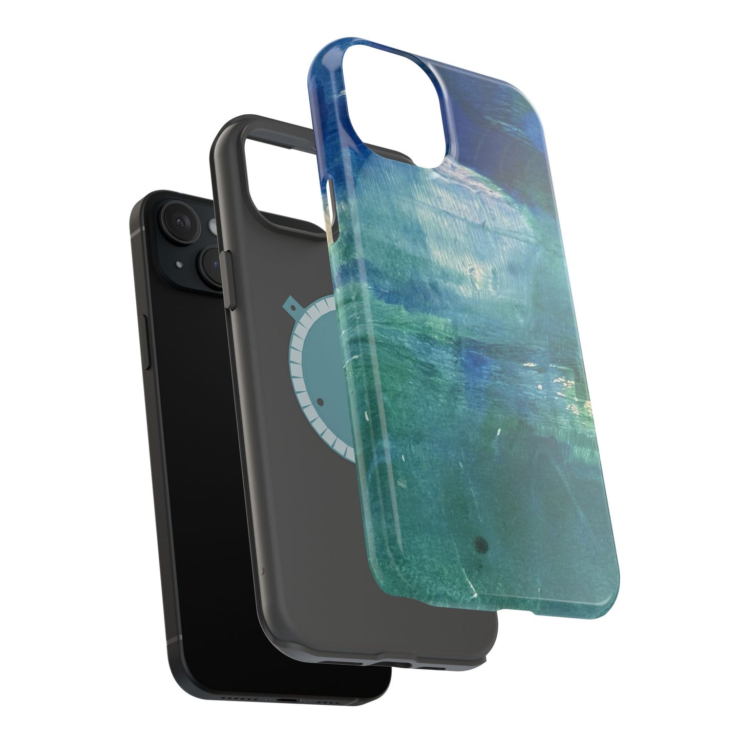 Where the Water Sleeps Magnetic Impact-Resistant Phone Case — Abstract Ocean Blue Art Blues Teal Green