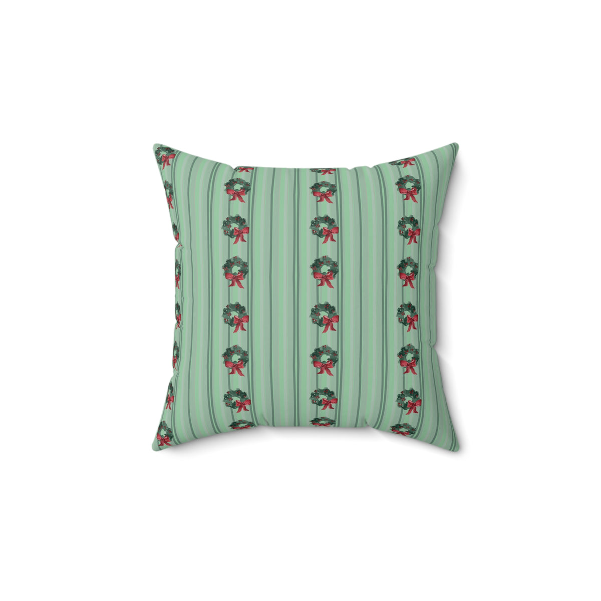 Faux suede throw pillow with a festive holiday design by Kathryn Young
