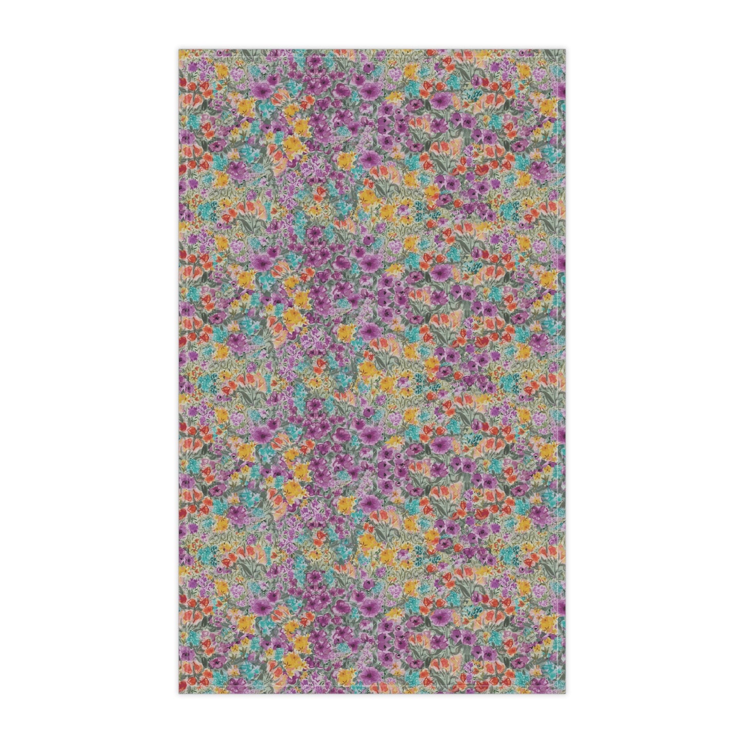 Wild Flower Meadow Purple and Orange  Tea Towels (cotton)