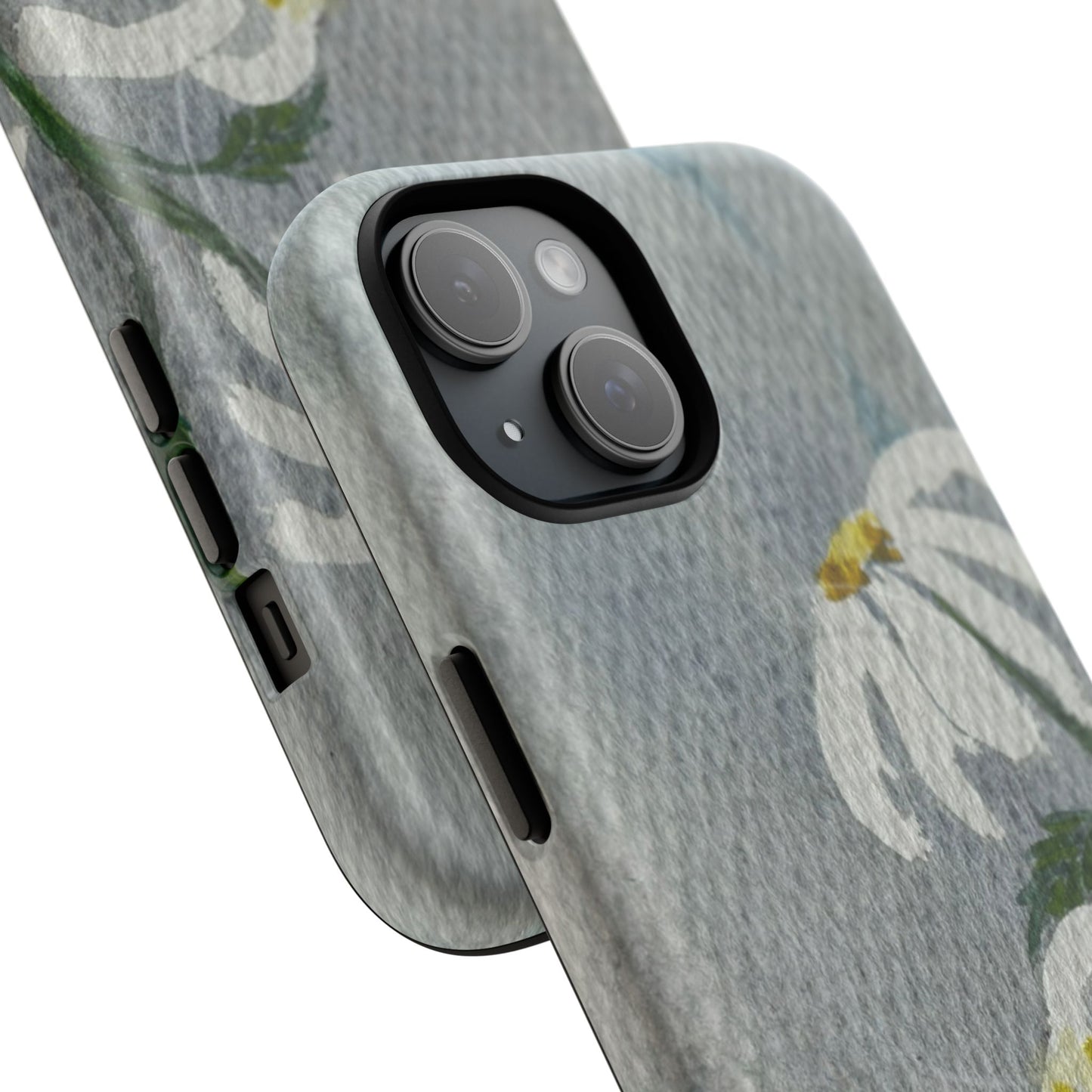 Phone case with floral design on a white background