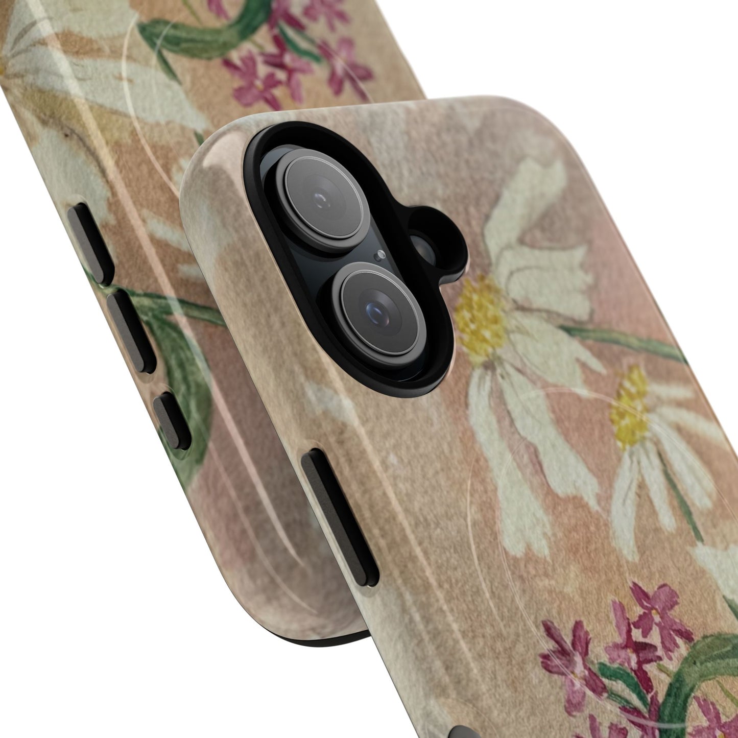 Floral Daisies Tough Magnetic Phone Case — Vintage Wildflower Design