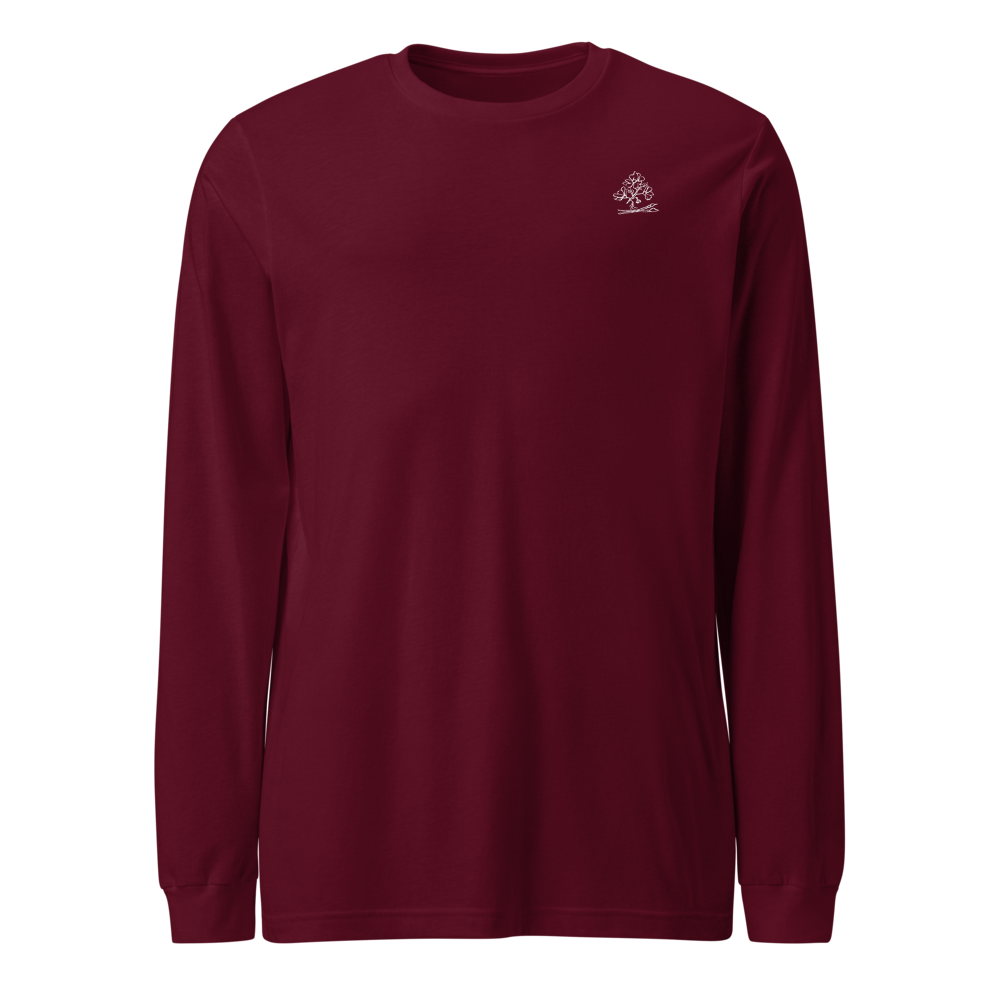 Good For The Soul Art Cotton Long Sleeve Tee — Maroon, L