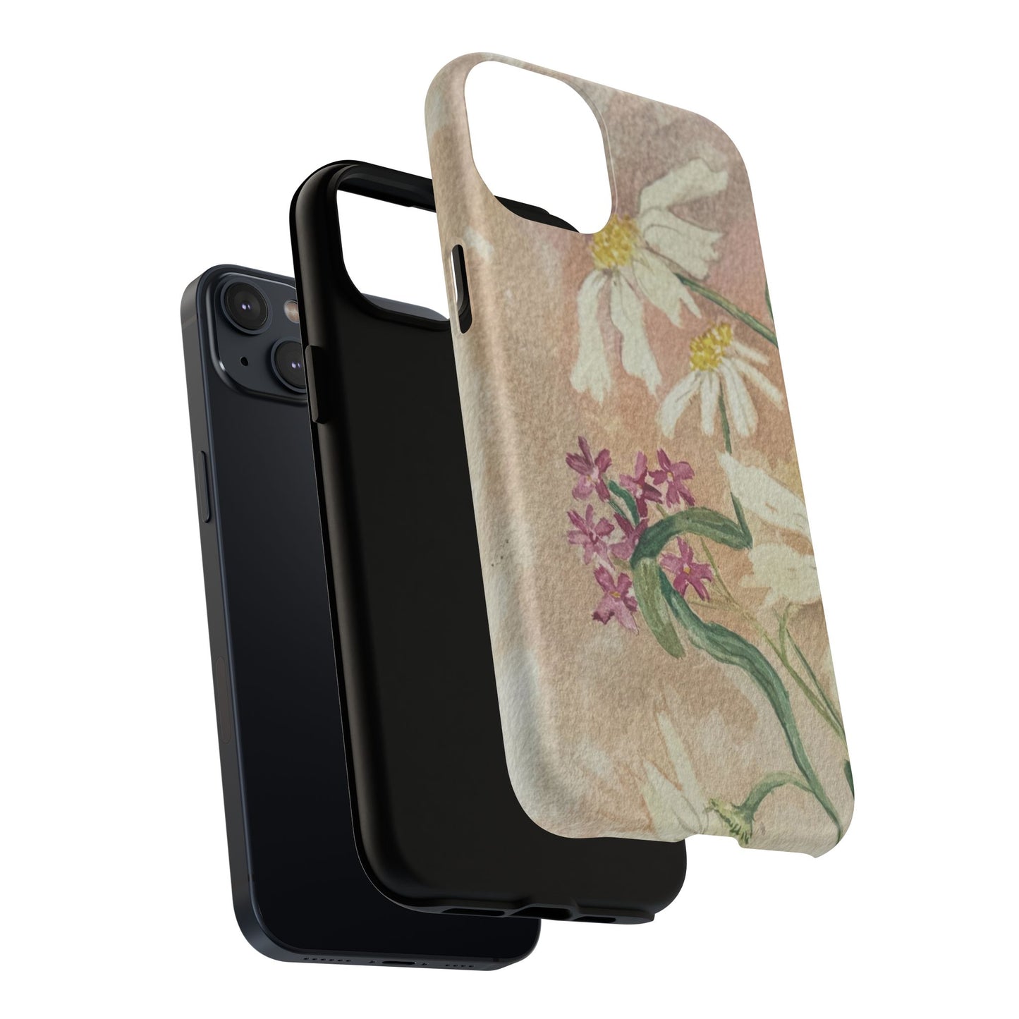 Floral Daisies Tough Magnetic Phone Case — Vintage Wildflower Design