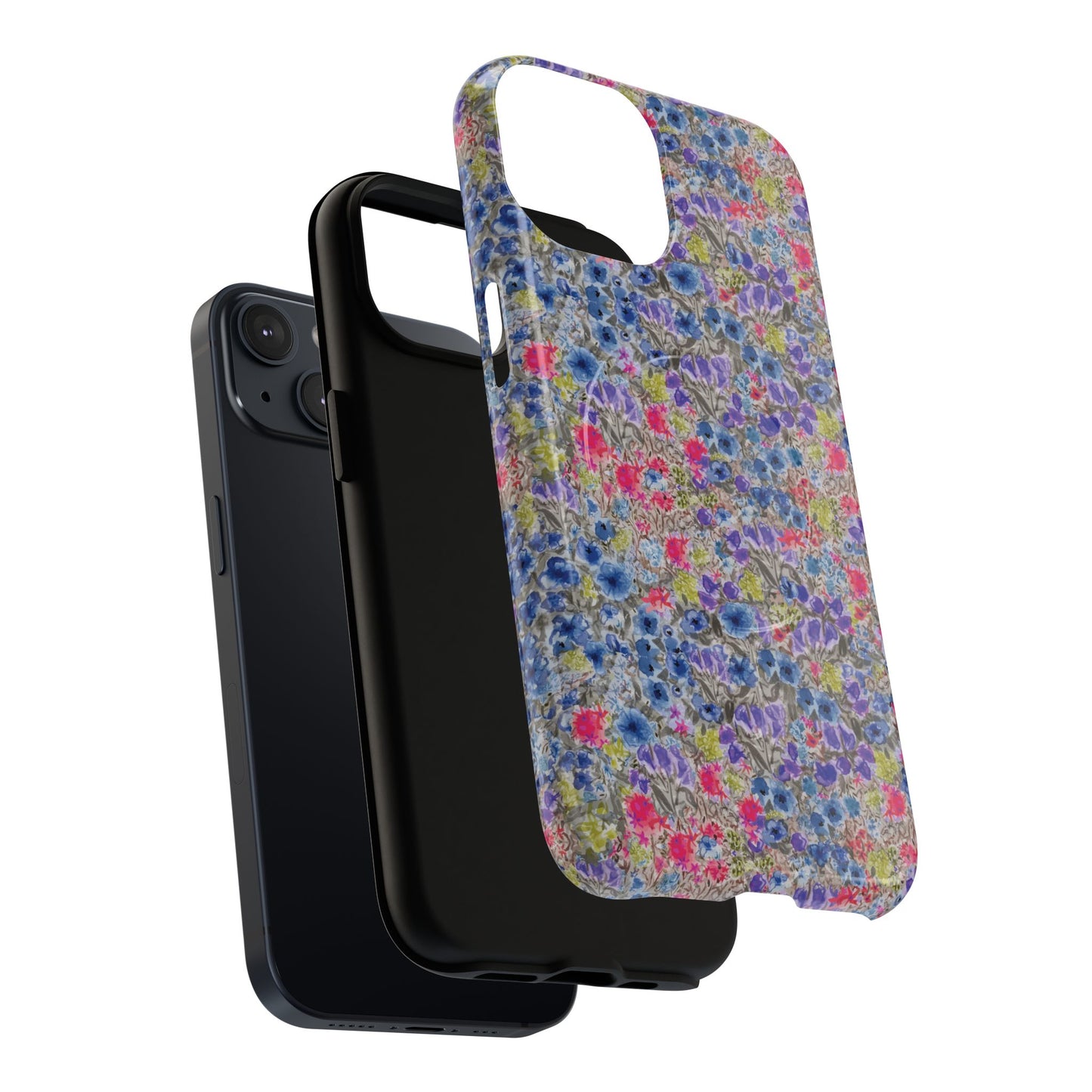 Blue Wildflower Meadow Blooms Watercolor Blue & Violet Floral Tough Magnetic Phone Cases