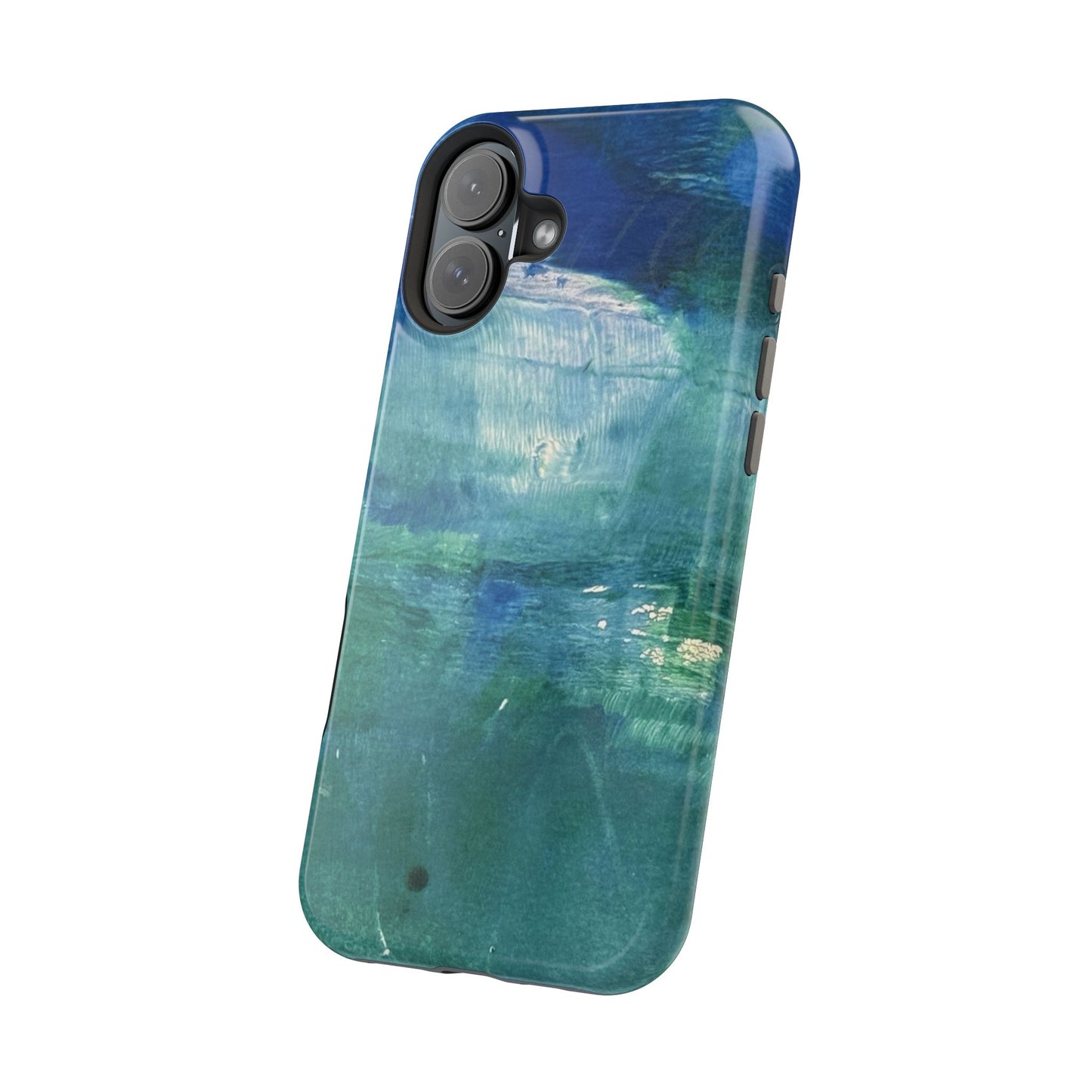 Where the Water Sleeps Magnetic Impact-Resistant Phone Case — Abstract Ocean Blue Art Blues Teal Green