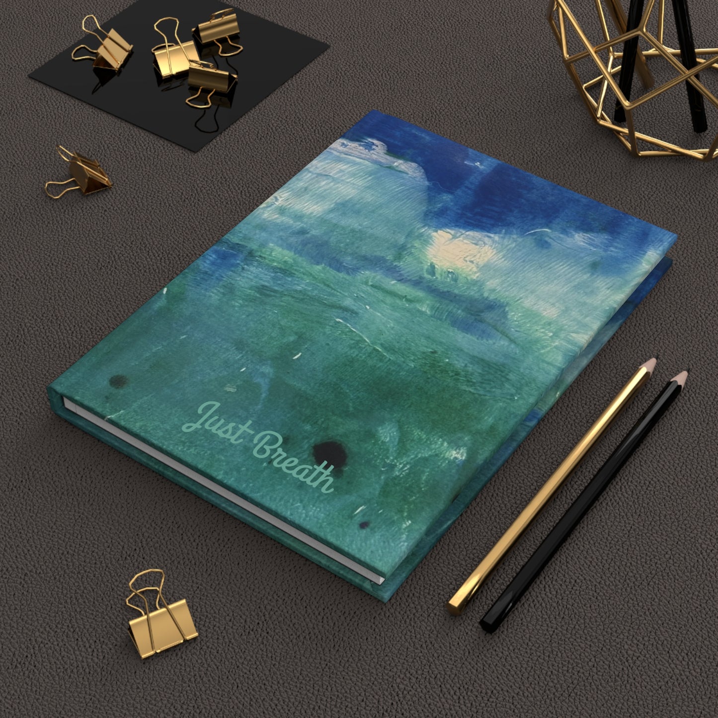 Where the Water Sleeps Just Breath Hardcover Journal — Ocean Abstract Matte Notebook for Mindfulness & Daily Reflection Patronizable