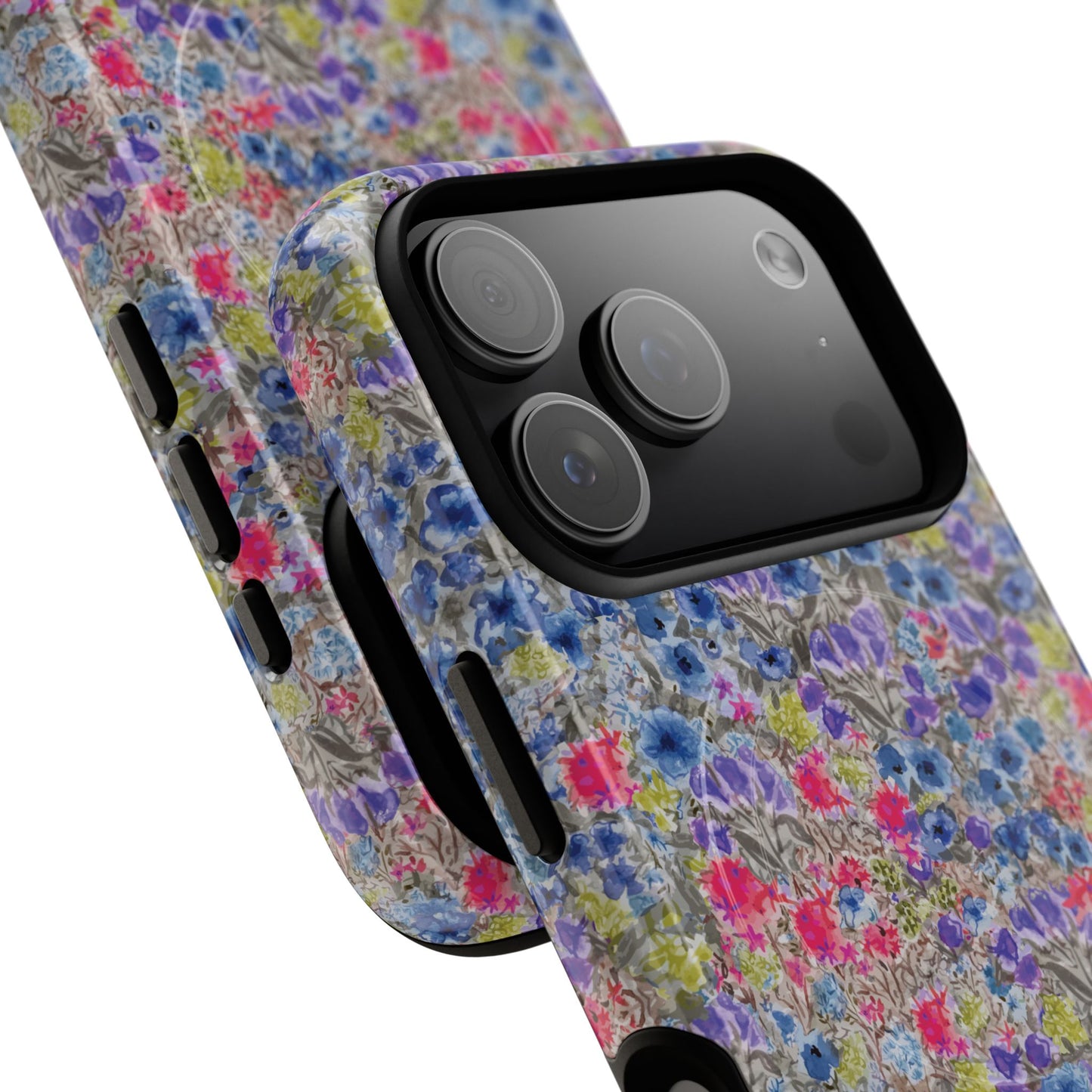 Blue Wildflower Meadow Blooms Watercolor Blue & Violet Floral Tough Magnetic Phone Cases