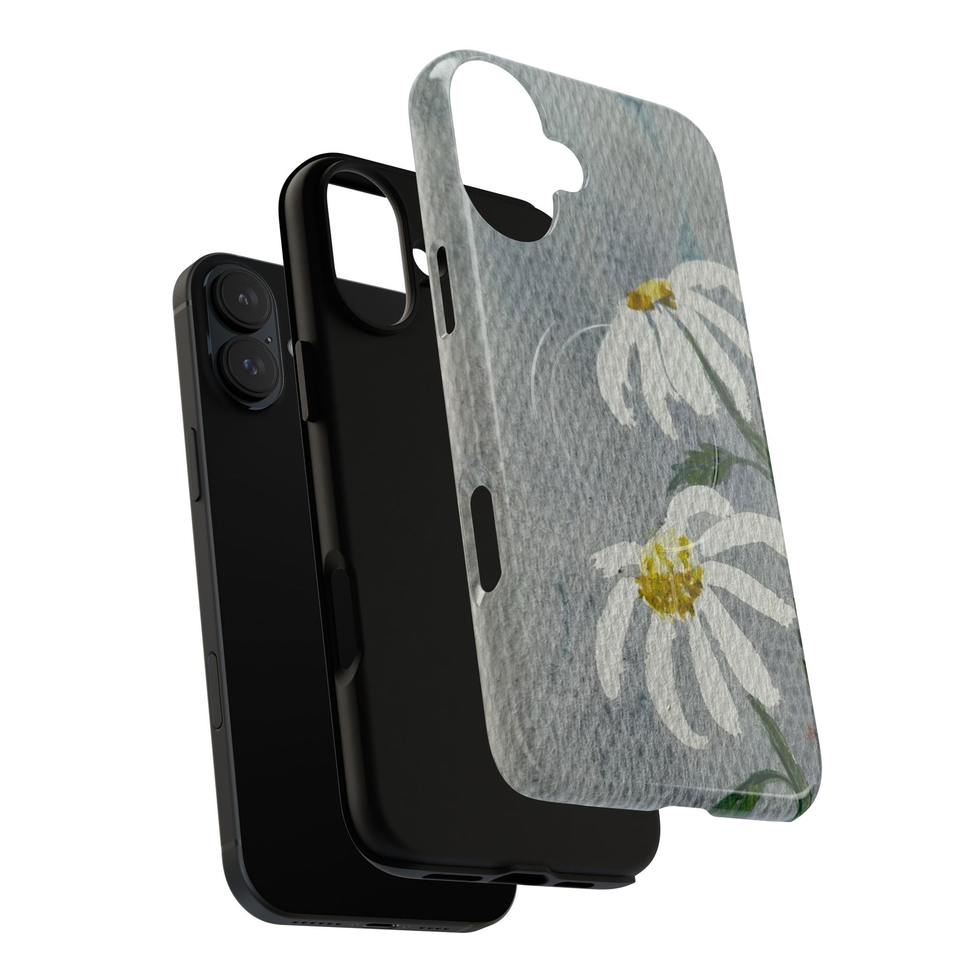 Phone case with floral design on a white background