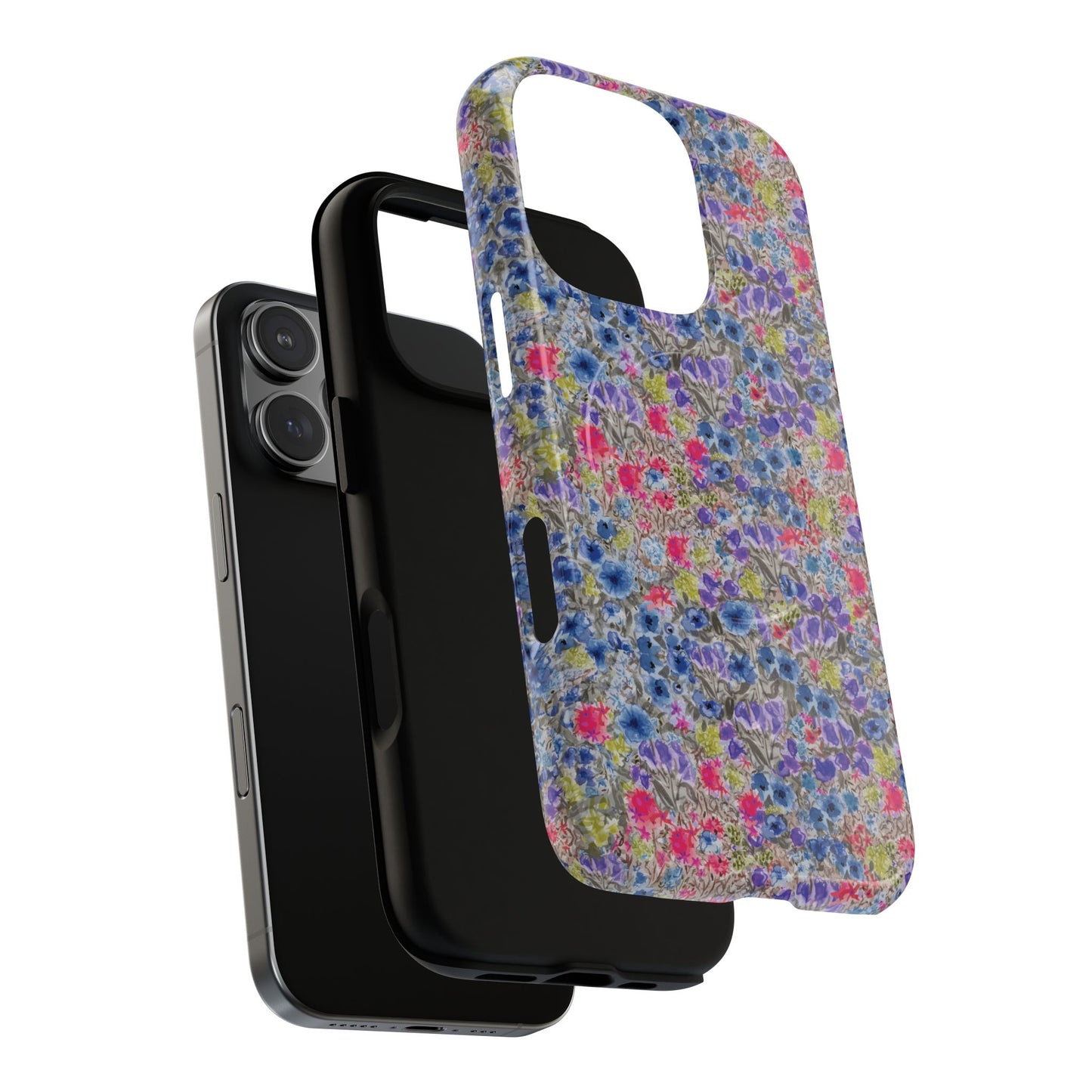 Blue Wildflower Meadow Blooms Watercolor Blue & Violet Floral Tough Magnetic Phone Cases