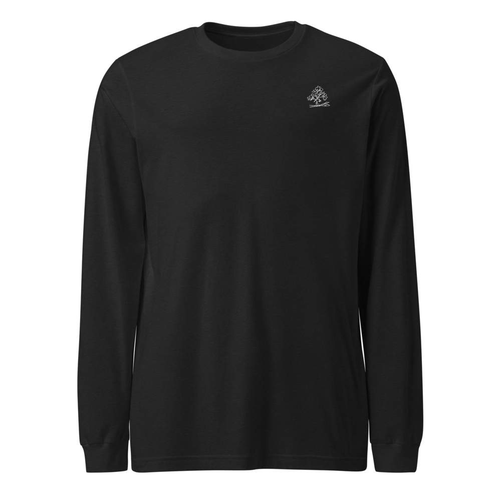 Good For The Soul Art Cotton Long Sleeve Tee — Black Heather, XL