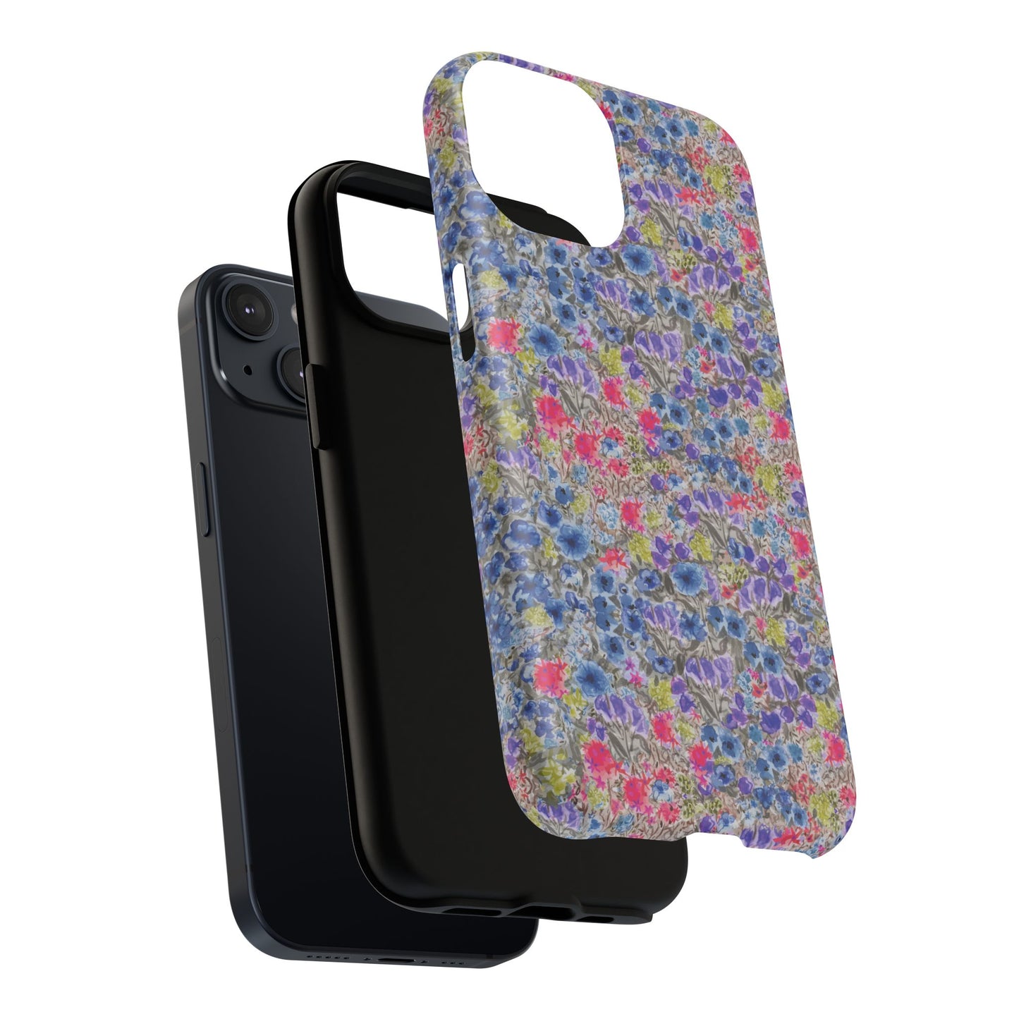 Blue Wildflower Meadow Blooms Watercolor Blue & Violet Floral Tough Magnetic Phone Cases