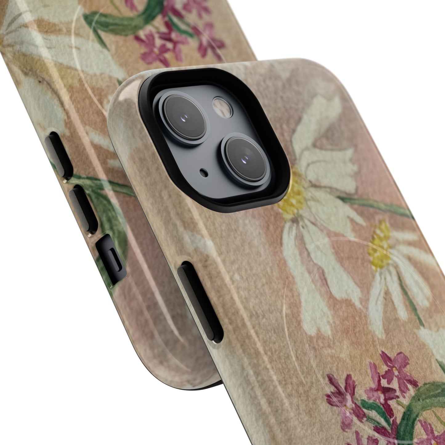 Floral Daisies Tough Magnetic Phone Case — Vintage Wildflower Design