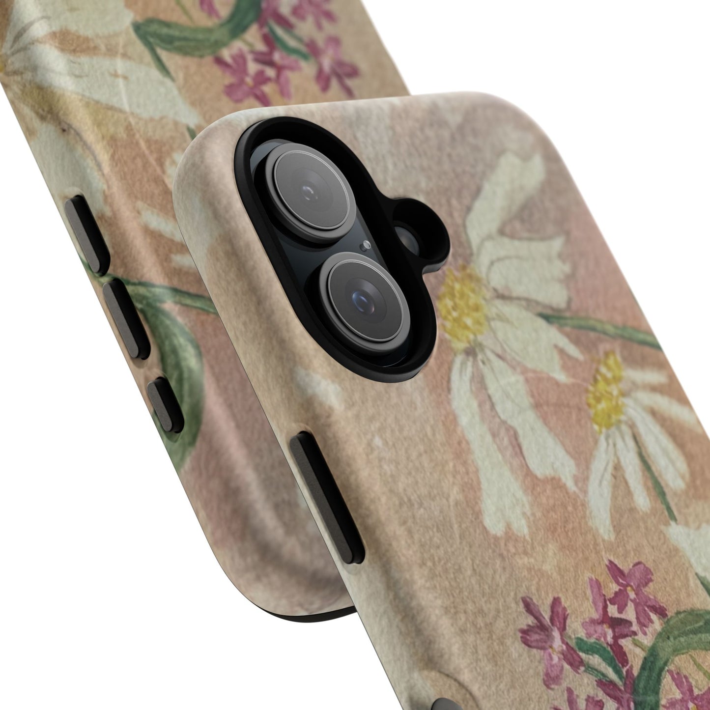Floral Daisies Tough Magnetic Phone Case — Vintage Wildflower Design