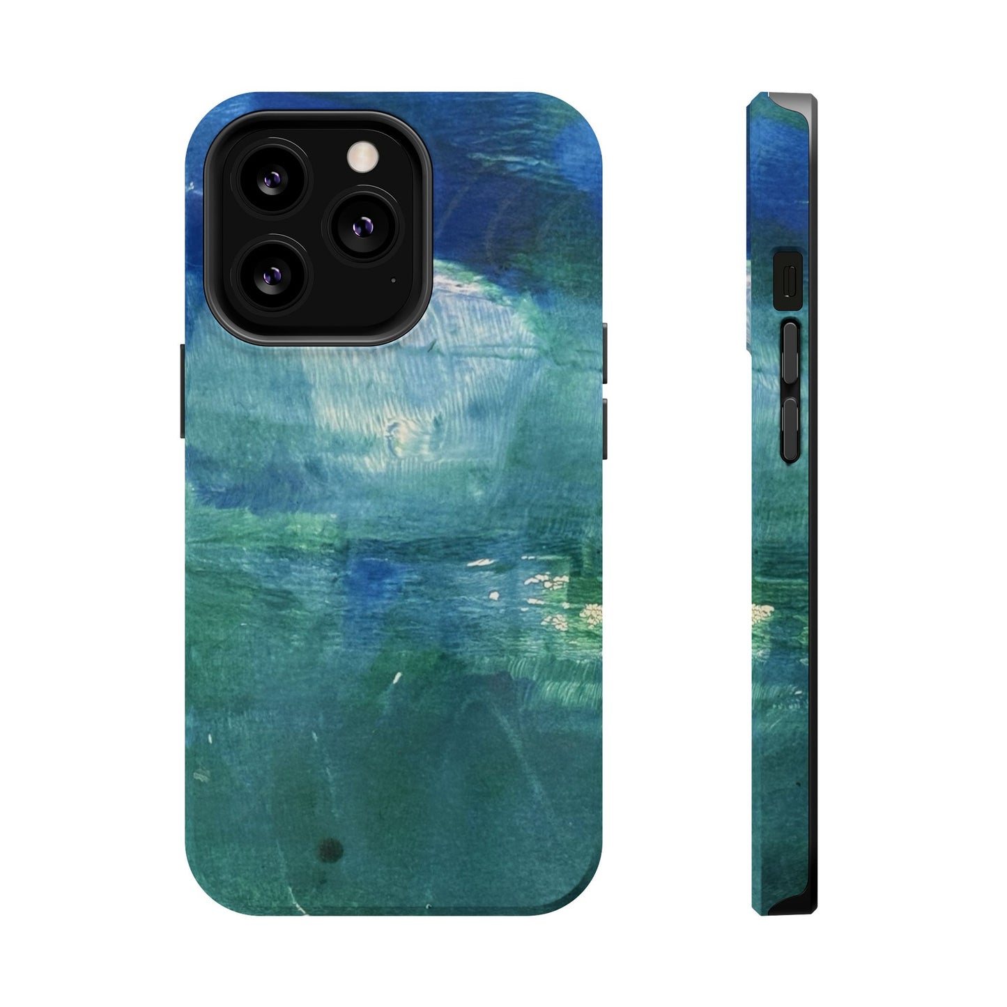 Where the Water Sleeps Magnetic Impact-Resistant Phone Case — Abstract Ocean Blue Art Blues Teal Green