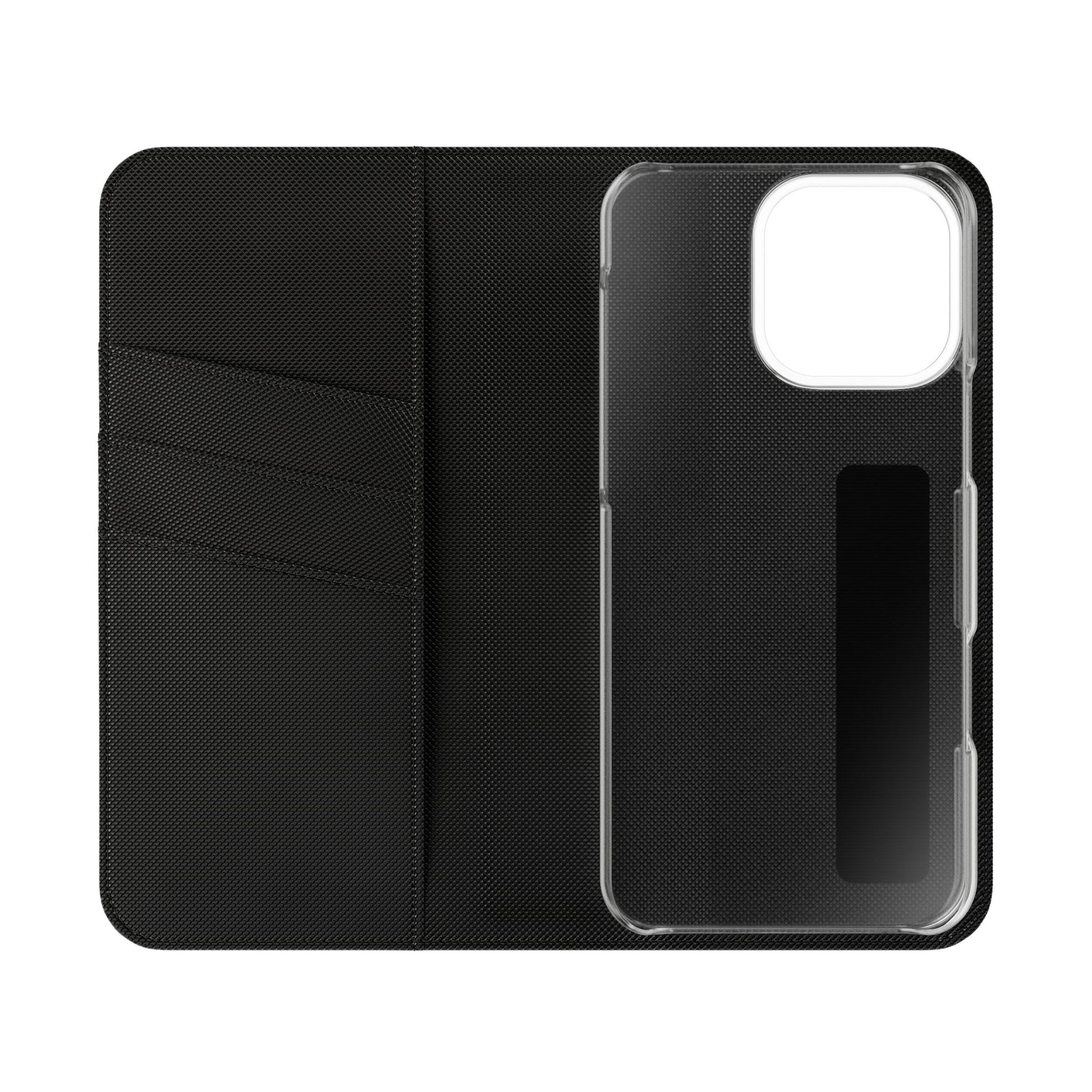Inside Floral wallet phone case interior with card slots and protective phone holder.