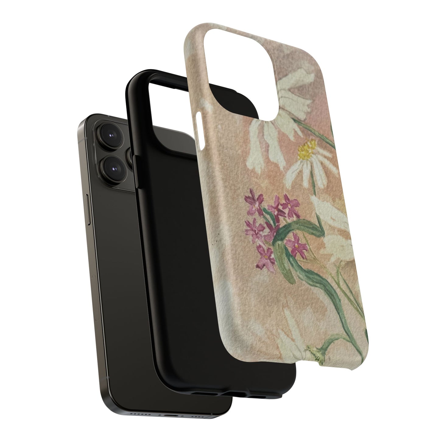 Floral Daisies Tough Magnetic Phone Case — Vintage Wildflower Design