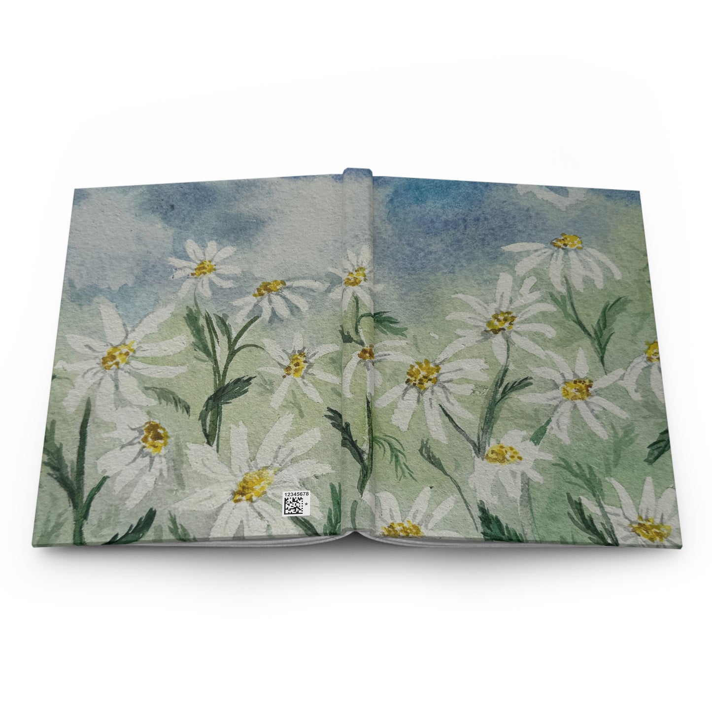 cottage style floral journal with daisy field artwork