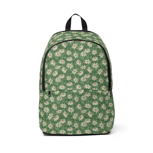 Daisy Meadow Backpack – Green Floral Everyday Nylon Bag