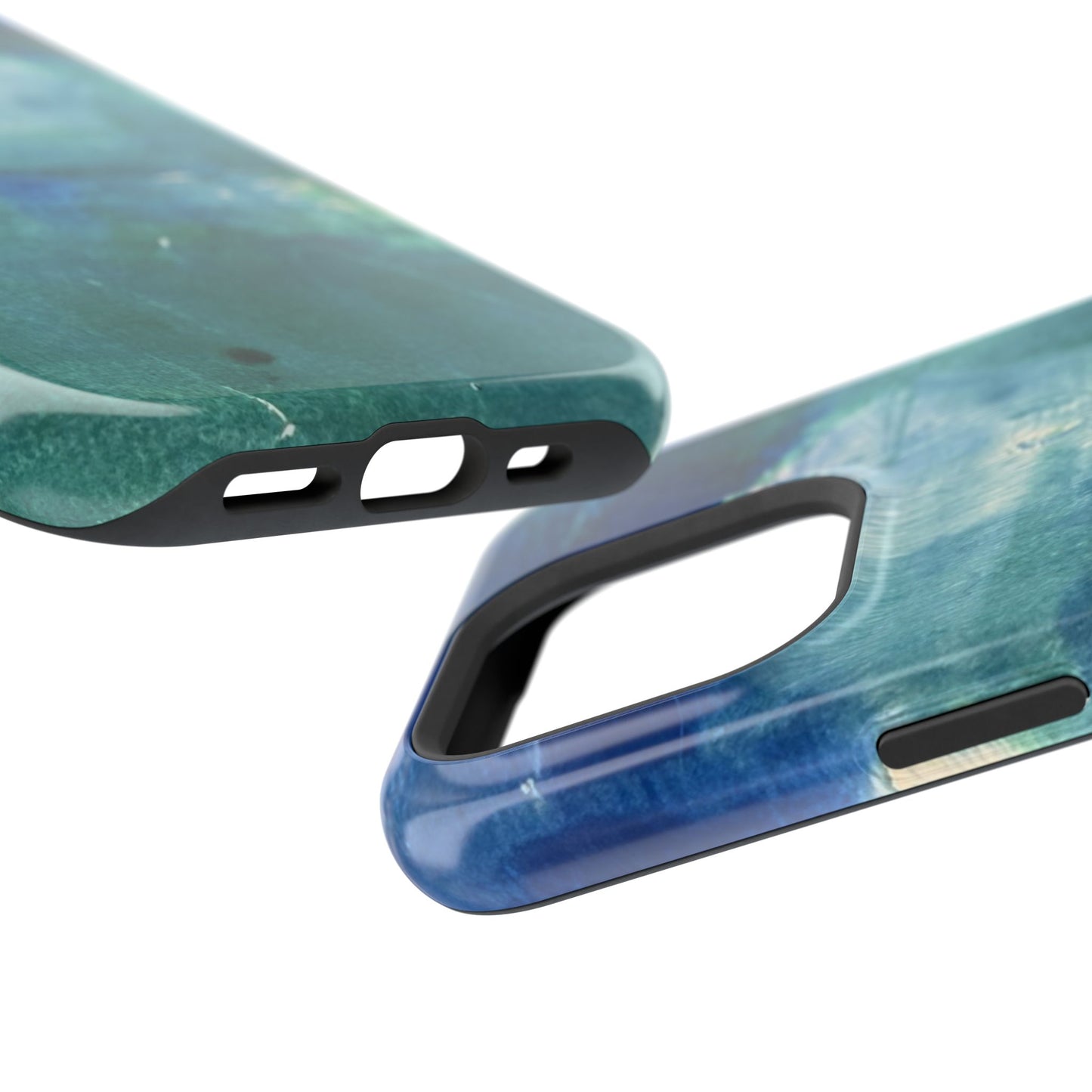 Where the Water Sleeps Magnetic Impact-Resistant Phone Case — Abstract Ocean Blue Art Blues Teal Green