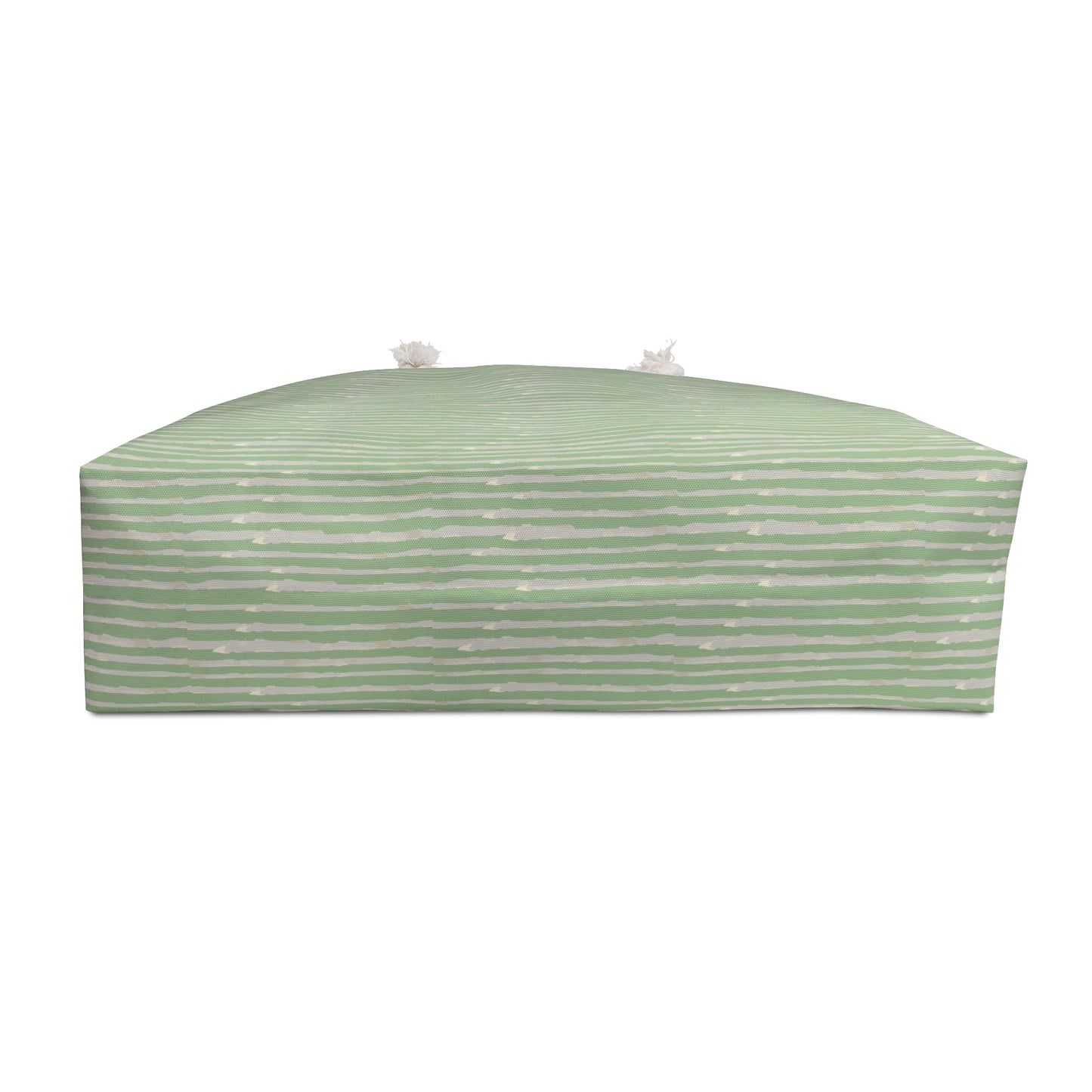Golden Hour Daisy Weekender Tote – Soft Green Stripe Travel Bag