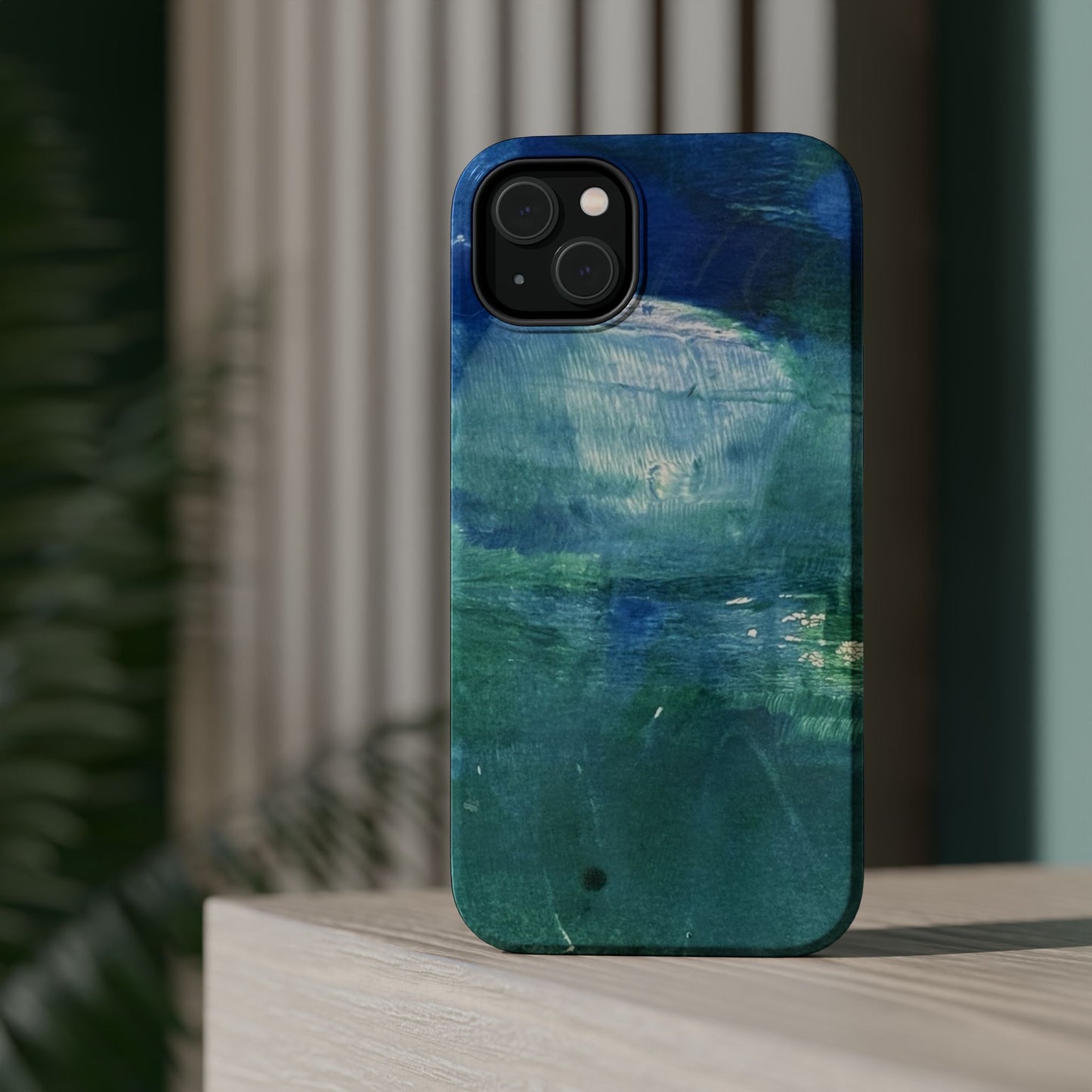 Where the Water Sleeps Magnetic Impact-Resistant Phone Case — Abstract Ocean Blue Art Blues Teal Green