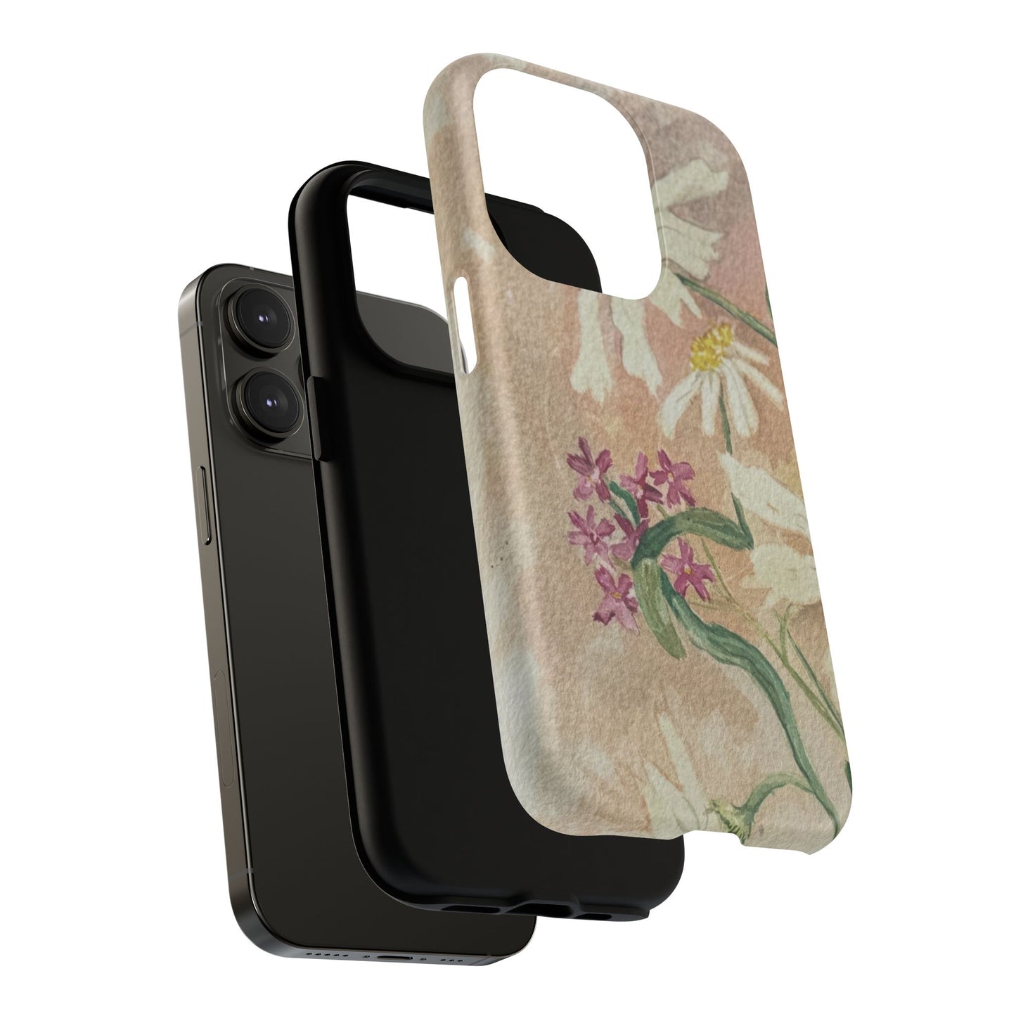 Floral Daisies Tough Magnetic Phone Case — Vintage Wildflower Design