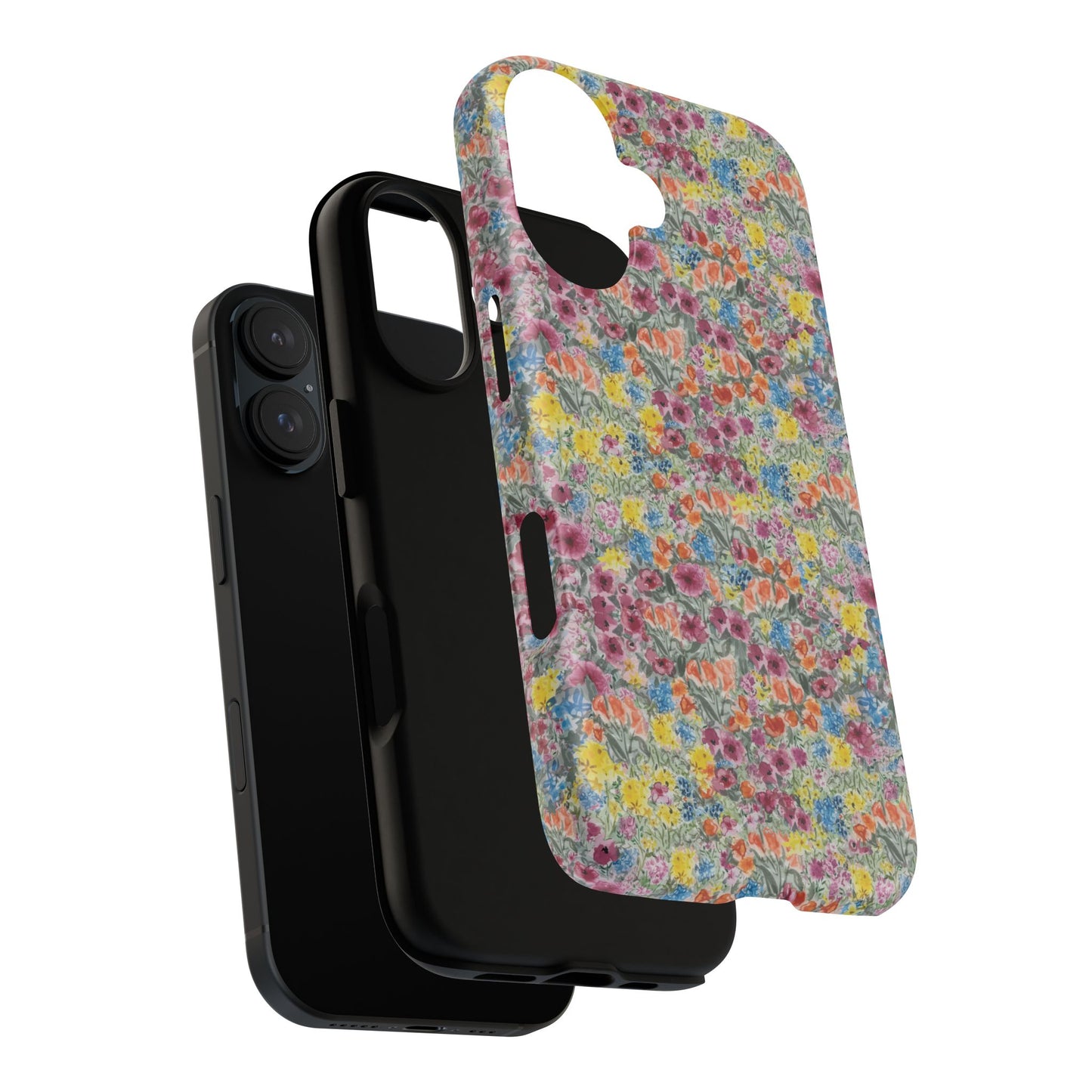 Meadow Blooms Floral Tough Phone Case — Colorful Wildflower Protective Cover