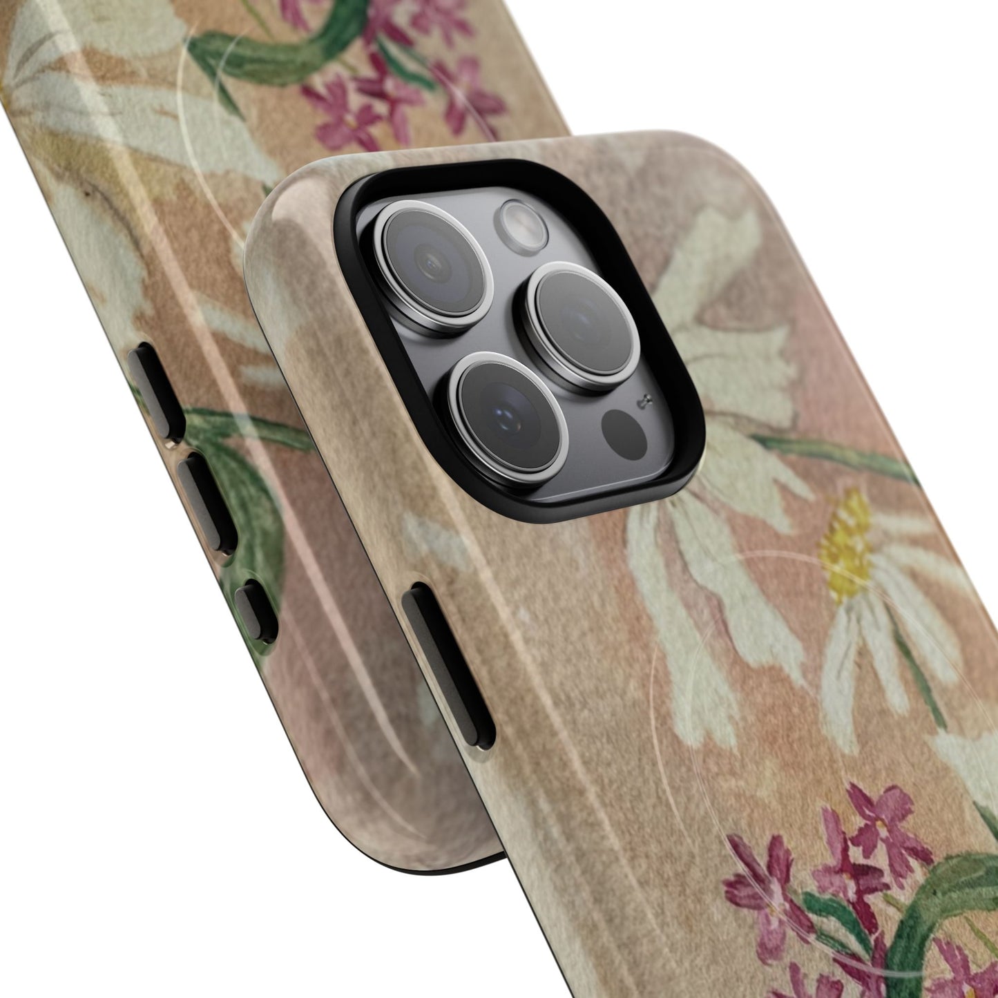 Floral Daisies Tough Magnetic Phone Case — Vintage Wildflower Design