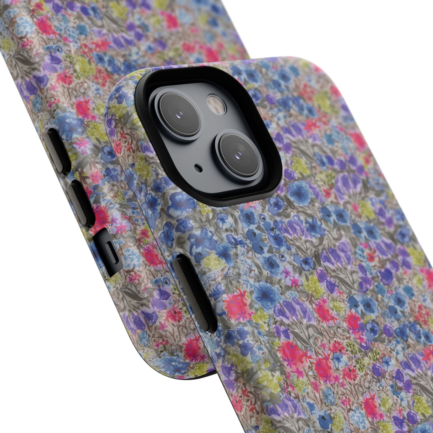 Blue Wildflower Meadow Blooms Watercolor Blue & Violet Floral Tough Magnetic Phone Cases