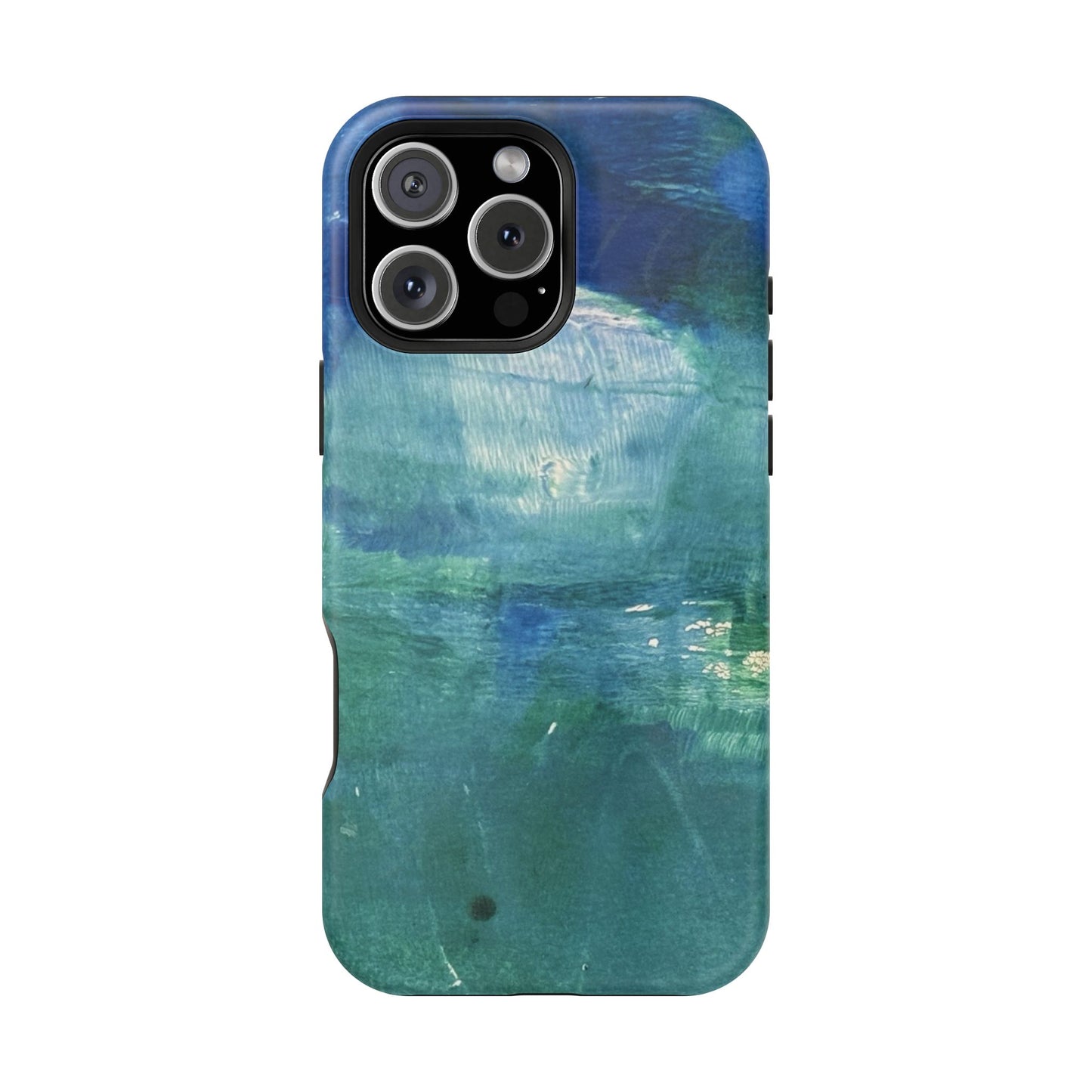 Where the Water Sleeps Magnetic Impact-Resistant Phone Case — Abstract Ocean Blue Art Blues Teal Green