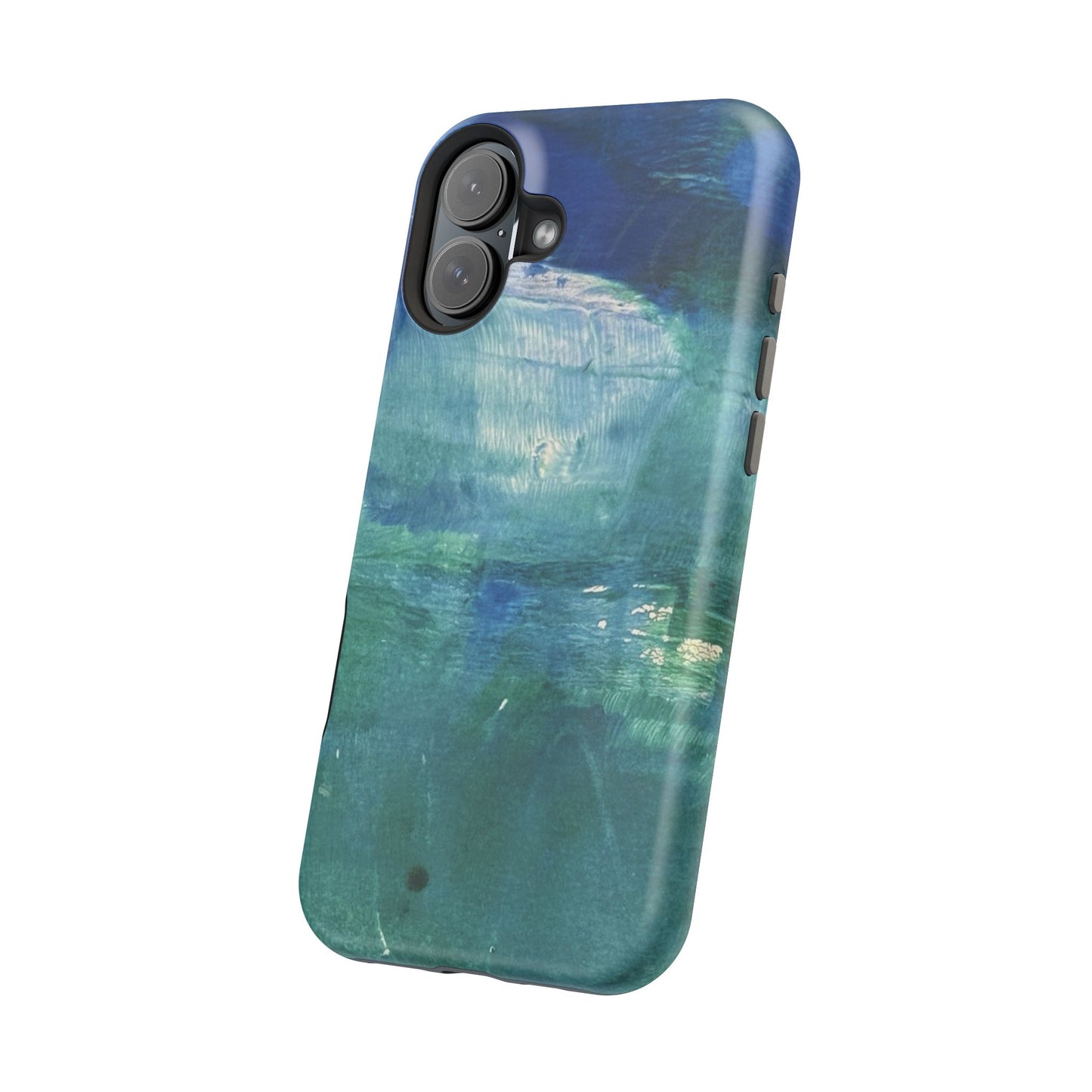 Where the Water Sleeps Magnetic Impact-Resistant Phone Case — Abstract Ocean Blue Art Blues Teal Green