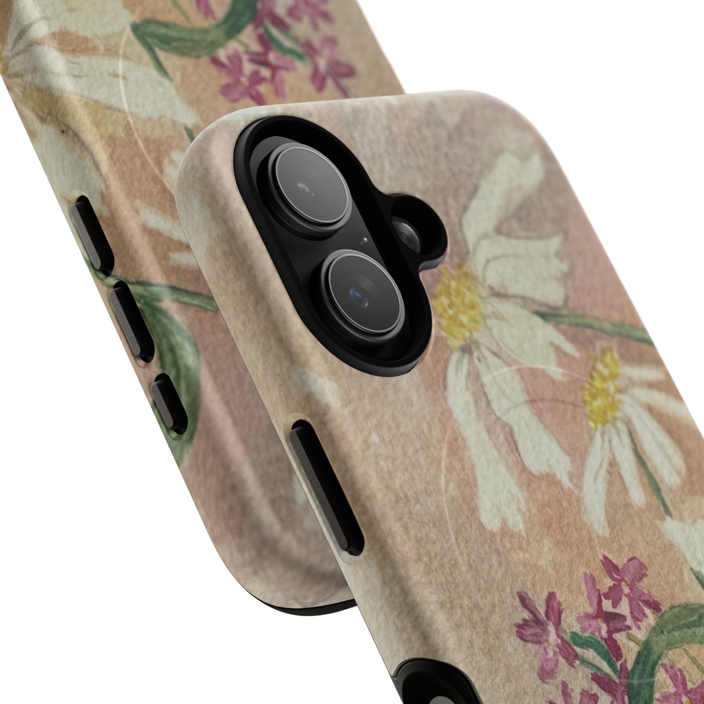 Floral Daisies Tough Magnetic Phone Case — Vintage Wildflower Design