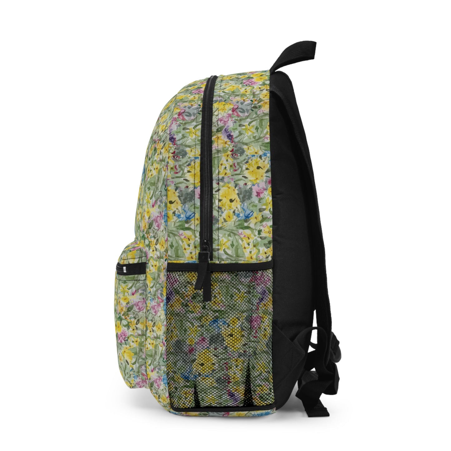 Wildflower Meadow Backpack  Yellow, Violet, Magenta, & Blue Wildflower Print School & Daypack