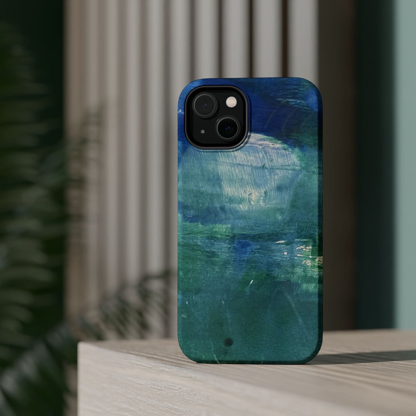 Where the Water Sleeps Magnetic Impact-Resistant Phone Case — Abstract Ocean Blue Art Blues Teal Green