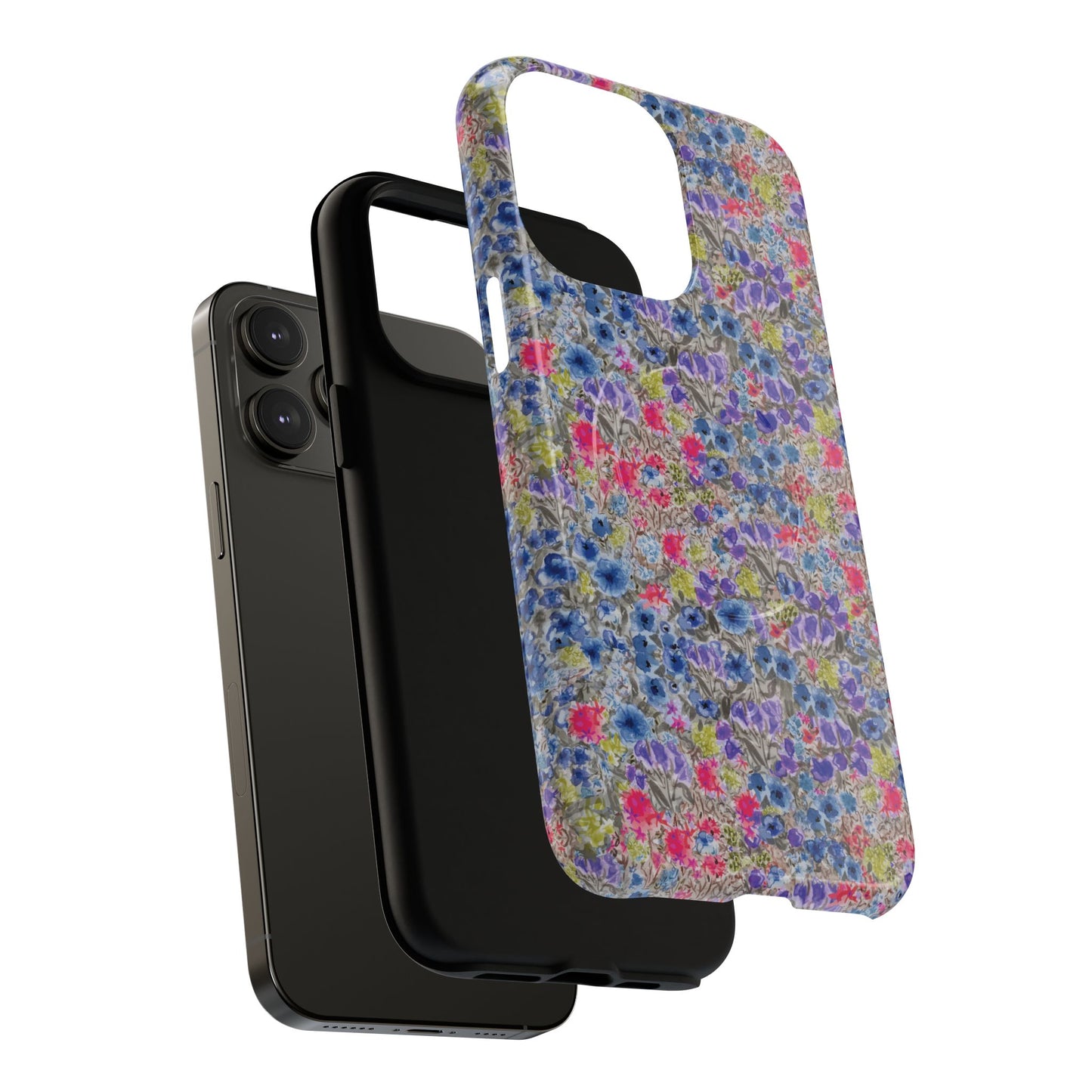 Blue Wildflower Meadow Blooms Watercolor Blue & Violet Floral Tough Magnetic Phone Cases
