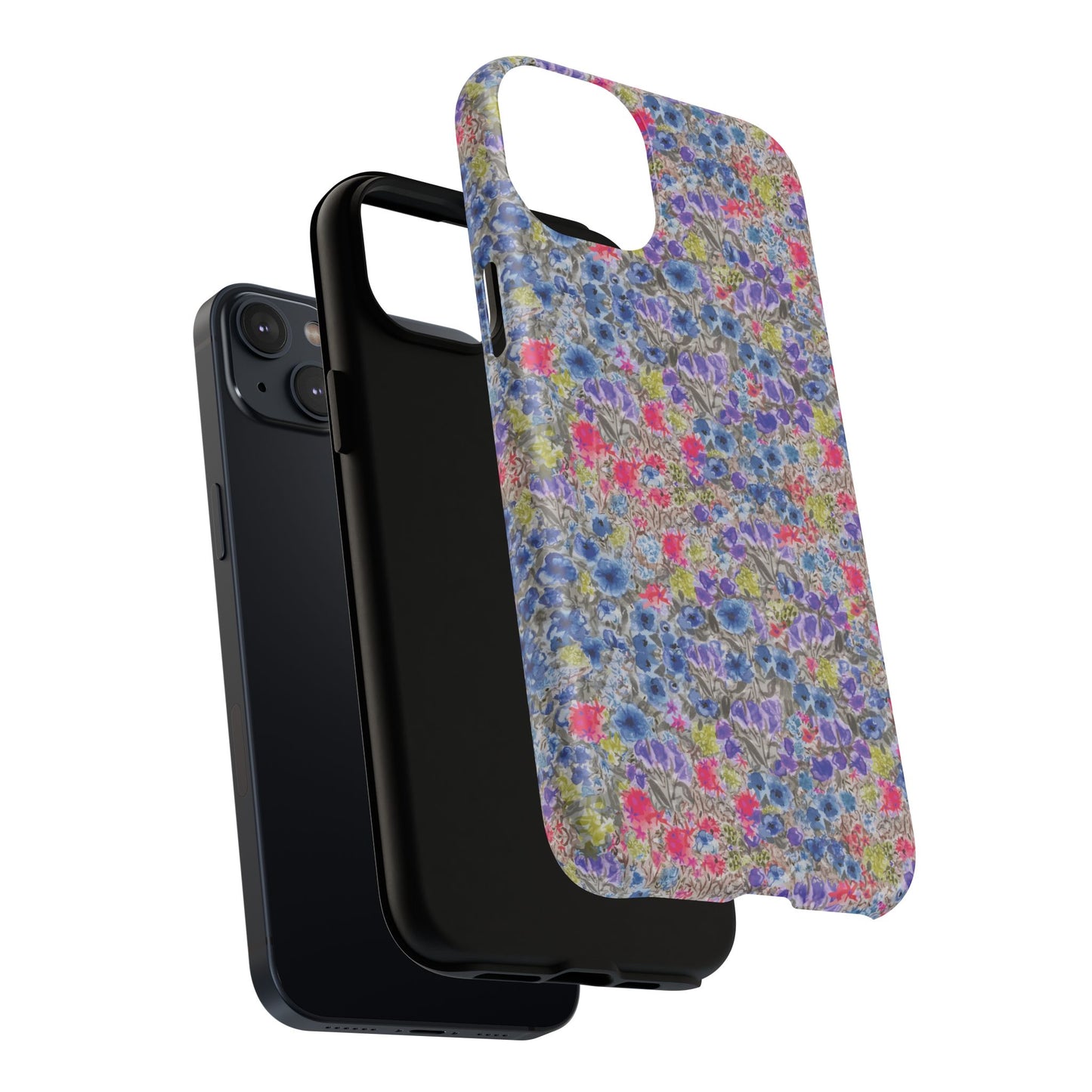 Blue Wildflower Meadow Blooms Watercolor Blue & Violet Floral Tough Magnetic Phone Cases