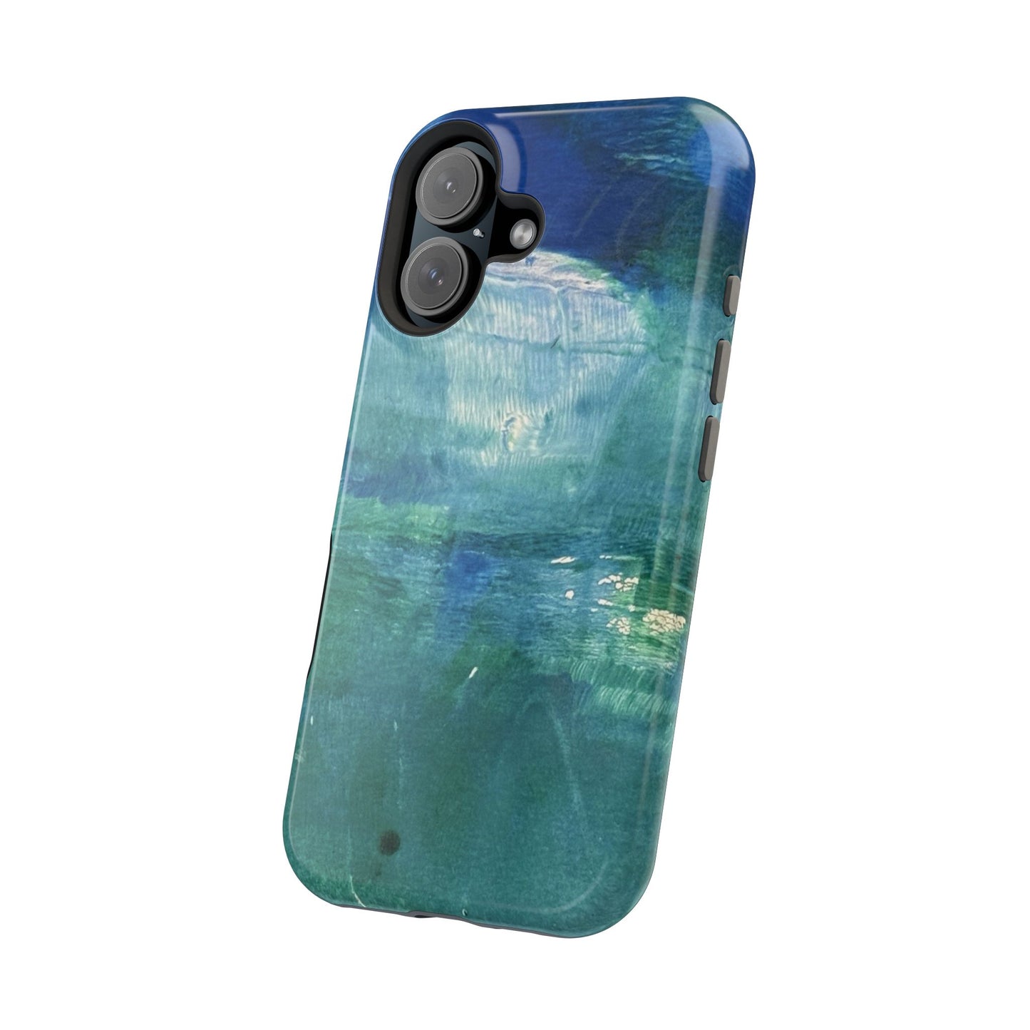 Where the Water Sleeps Magnetic Impact-Resistant Phone Case — Abstract Ocean Blue Art Blues Teal Green